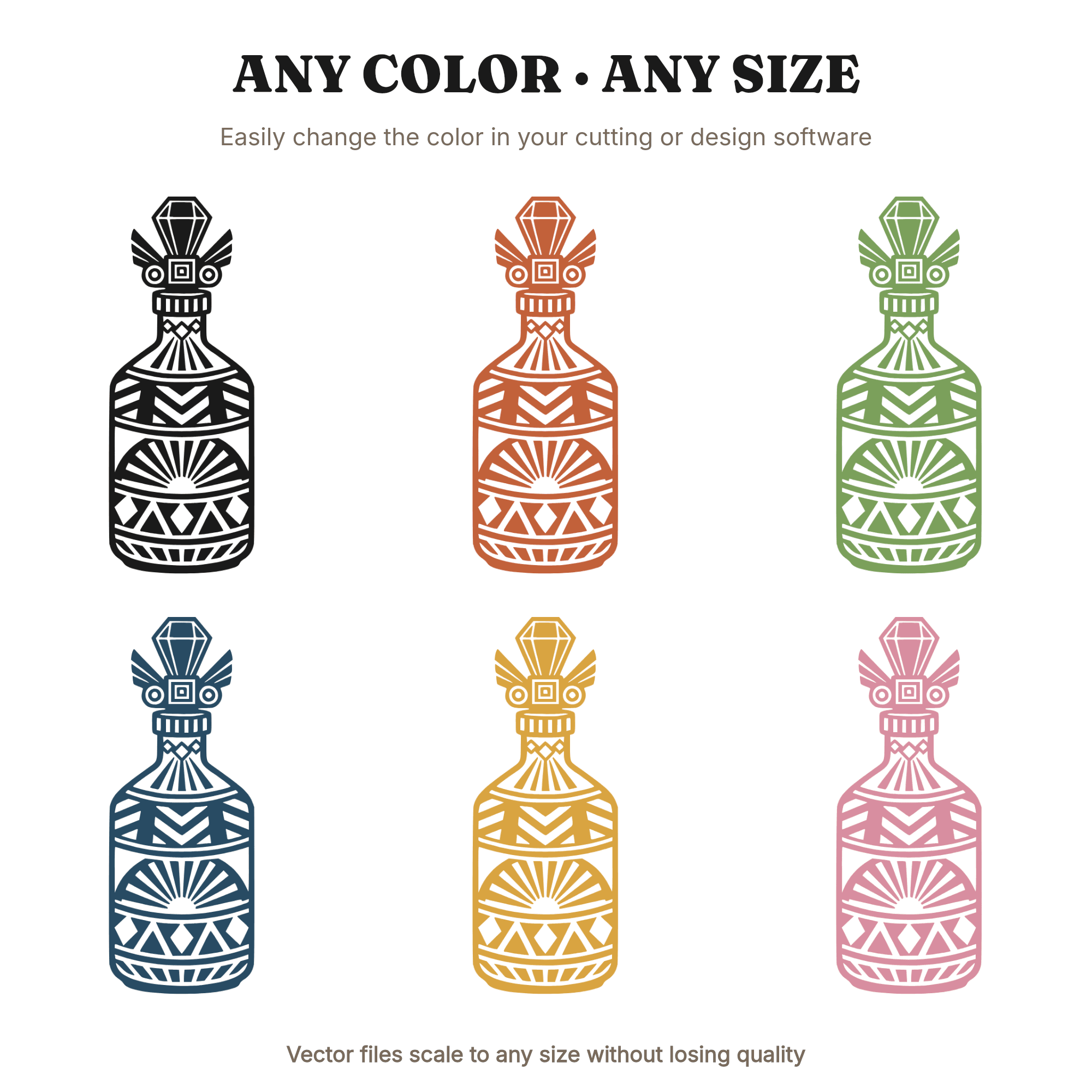 Art Deco Witch Potion Bottle SVG PNG, Ornate Halloween Bottle Cut File, Vintage Witchy Decor — view 2