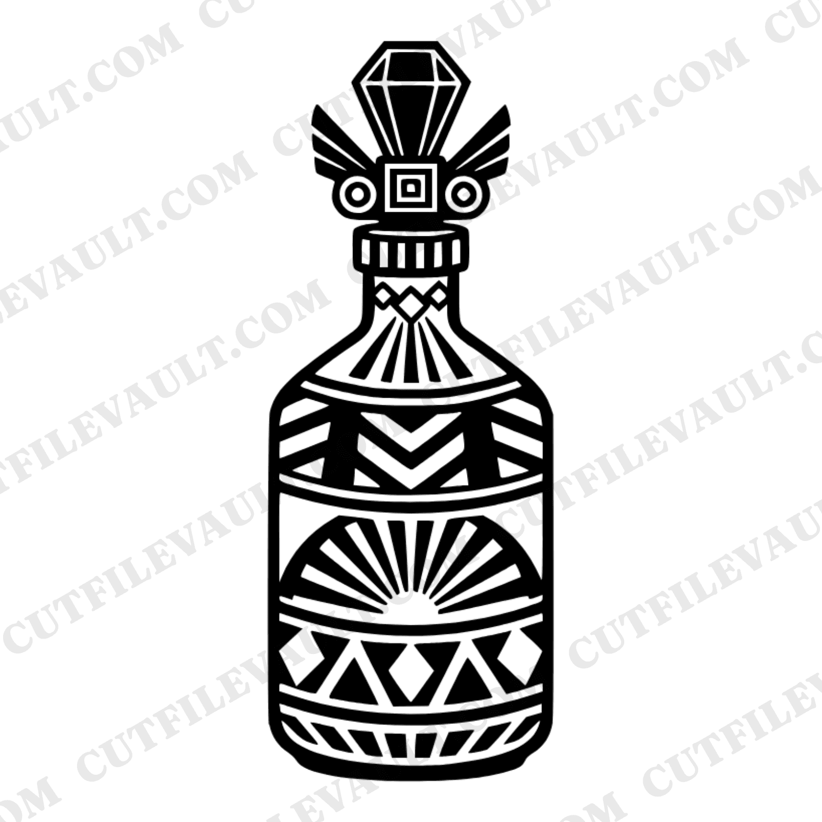 Art Deco Witch Potion Bottle SVG PNG, Ornate Halloween Bottle Cut File, Vintage Witchy Decor — view 1