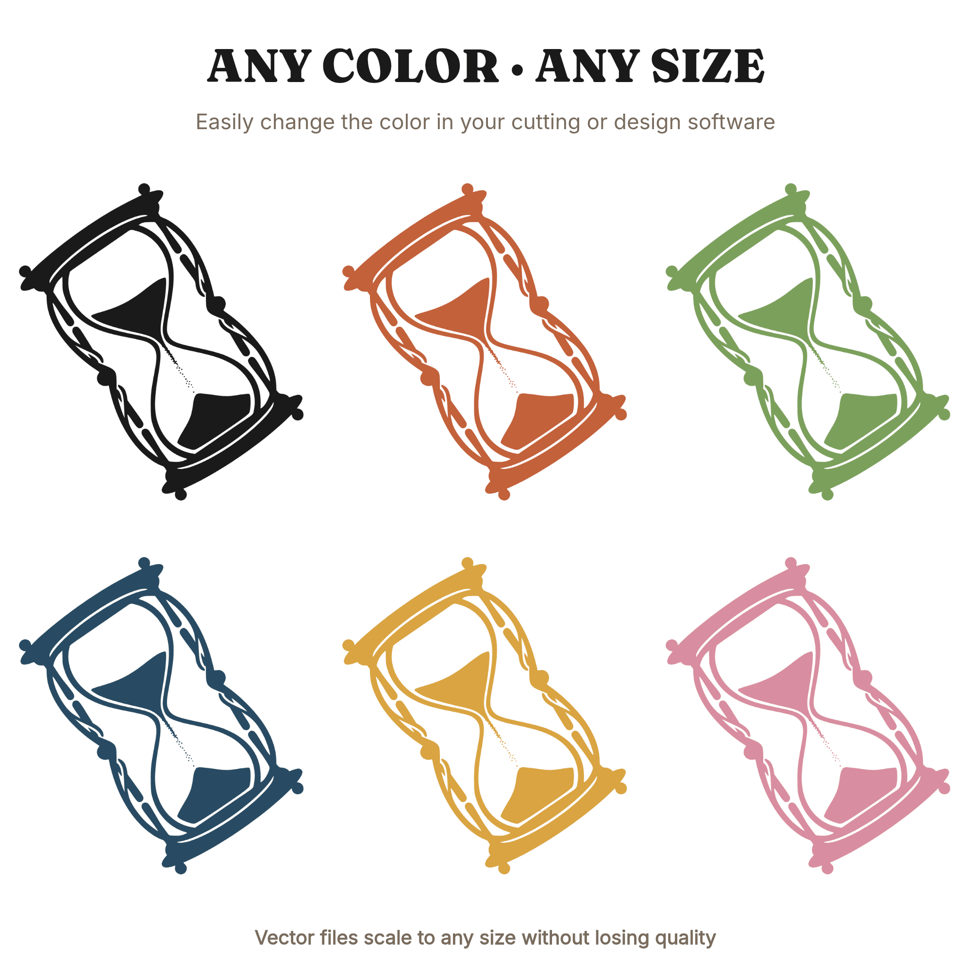 Summer Solstice Hourglass SVG PNG, Boho Vintage Hourglass Cut File, Art Nouveau Celestial SVG — view 2