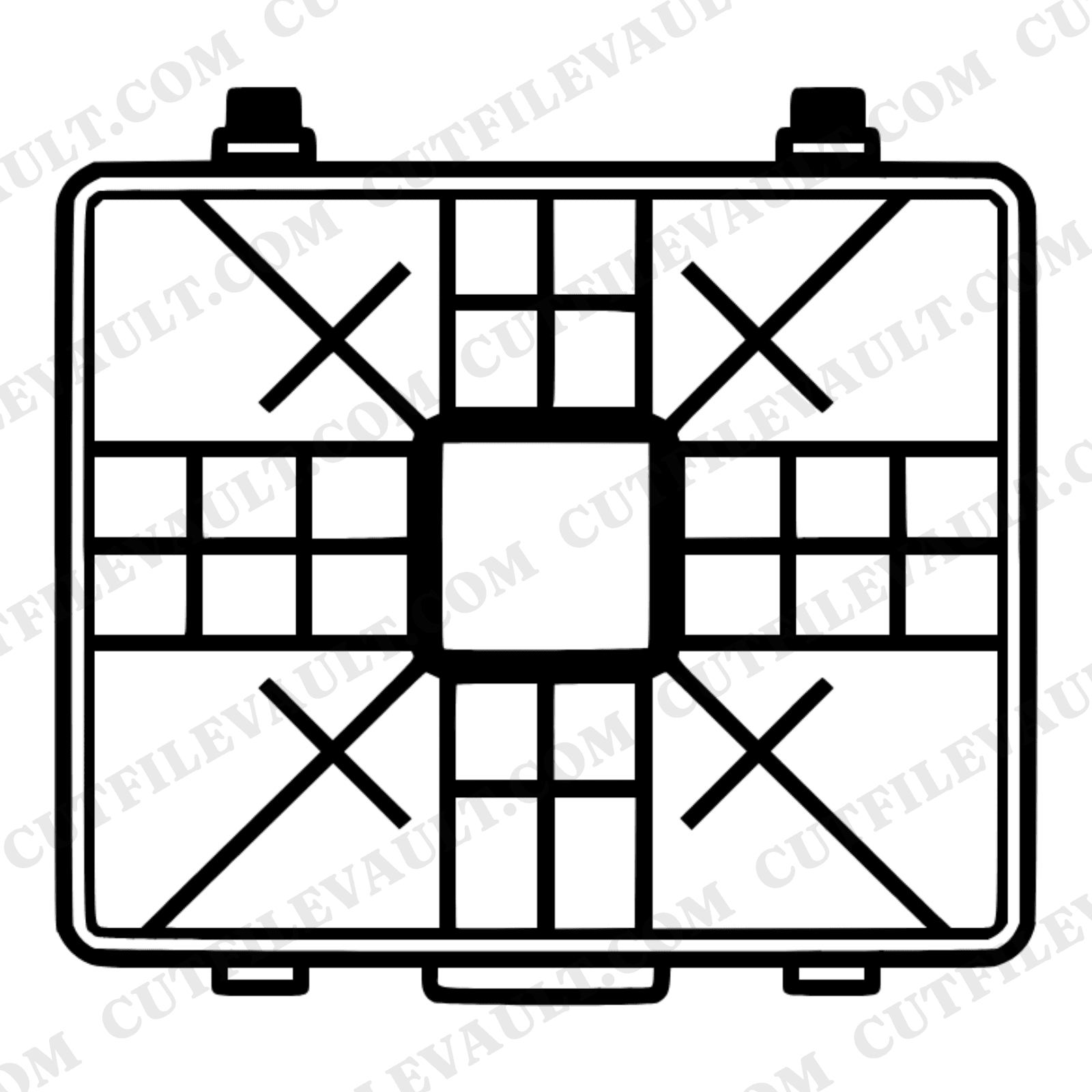 Vintage Tackle Box SVG PNG, Fathers Day Fishing Cut File, Open Tackle Box Clipart, Dad Gift Design — view 1