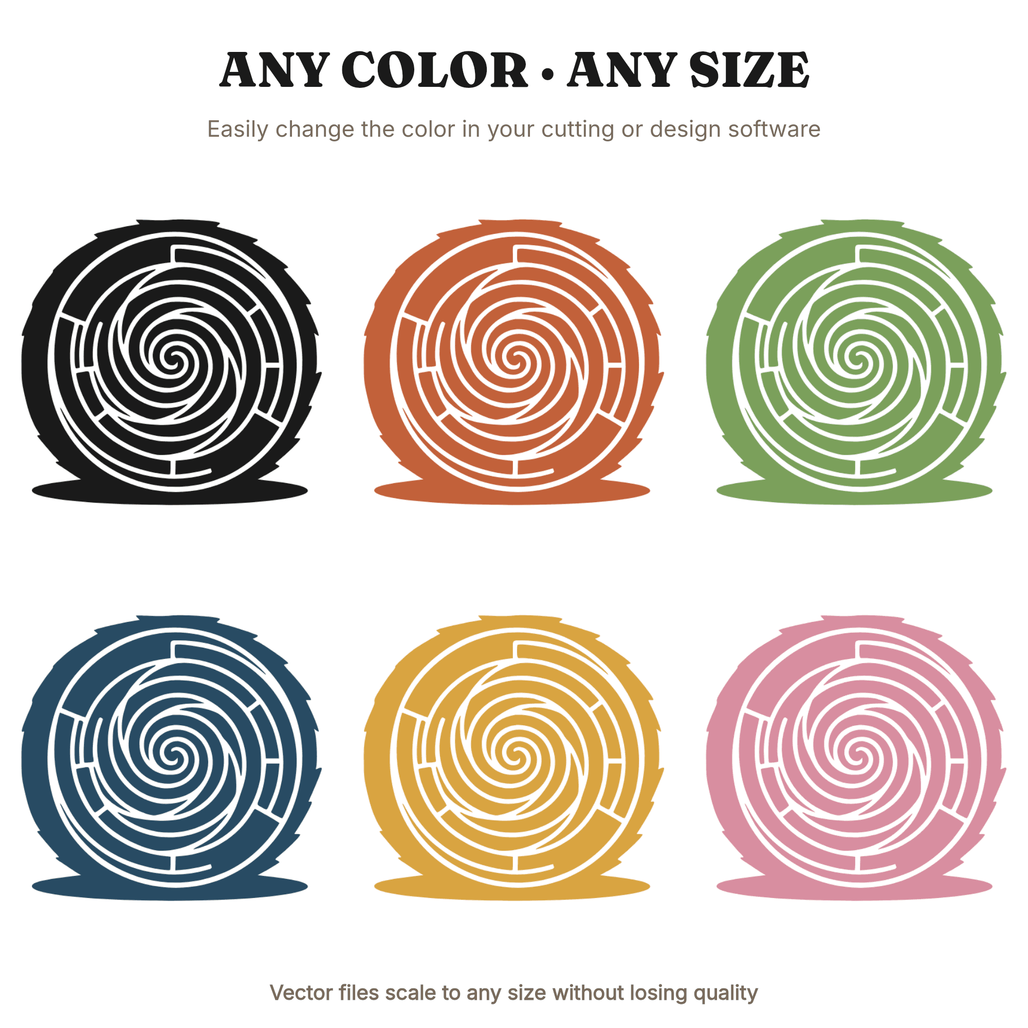 Art Deco Hay Bale SVG PNG, Labor Day Farm Cut File, Round Bale Silhouette, Rural Heritage Design — view 2