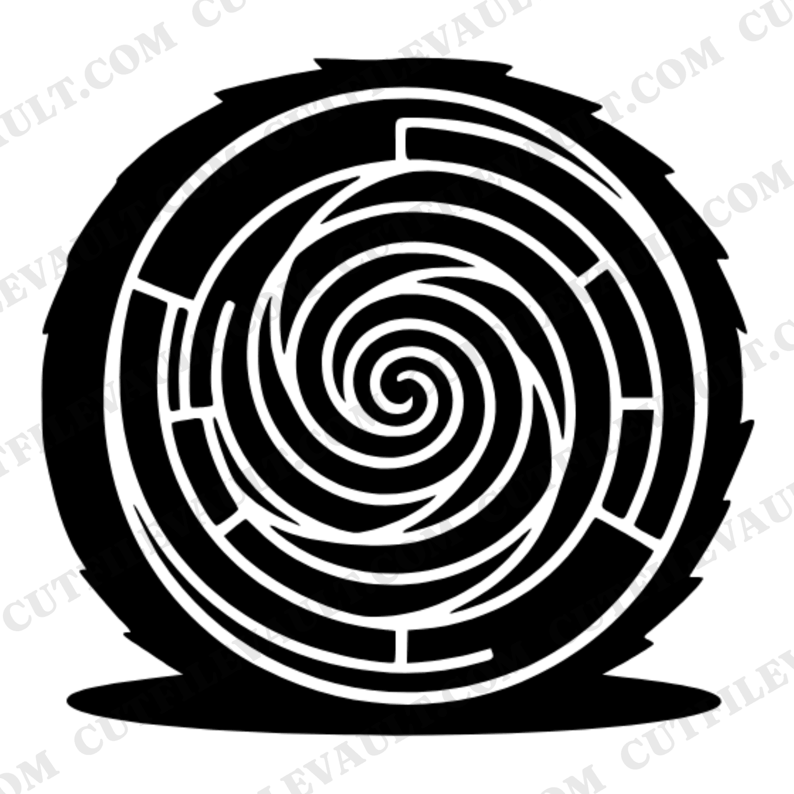 Art Deco Hay Bale SVG PNG, Labor Day Farm Cut File, Round Bale Silhouette, Rural Heritage Design — view 1