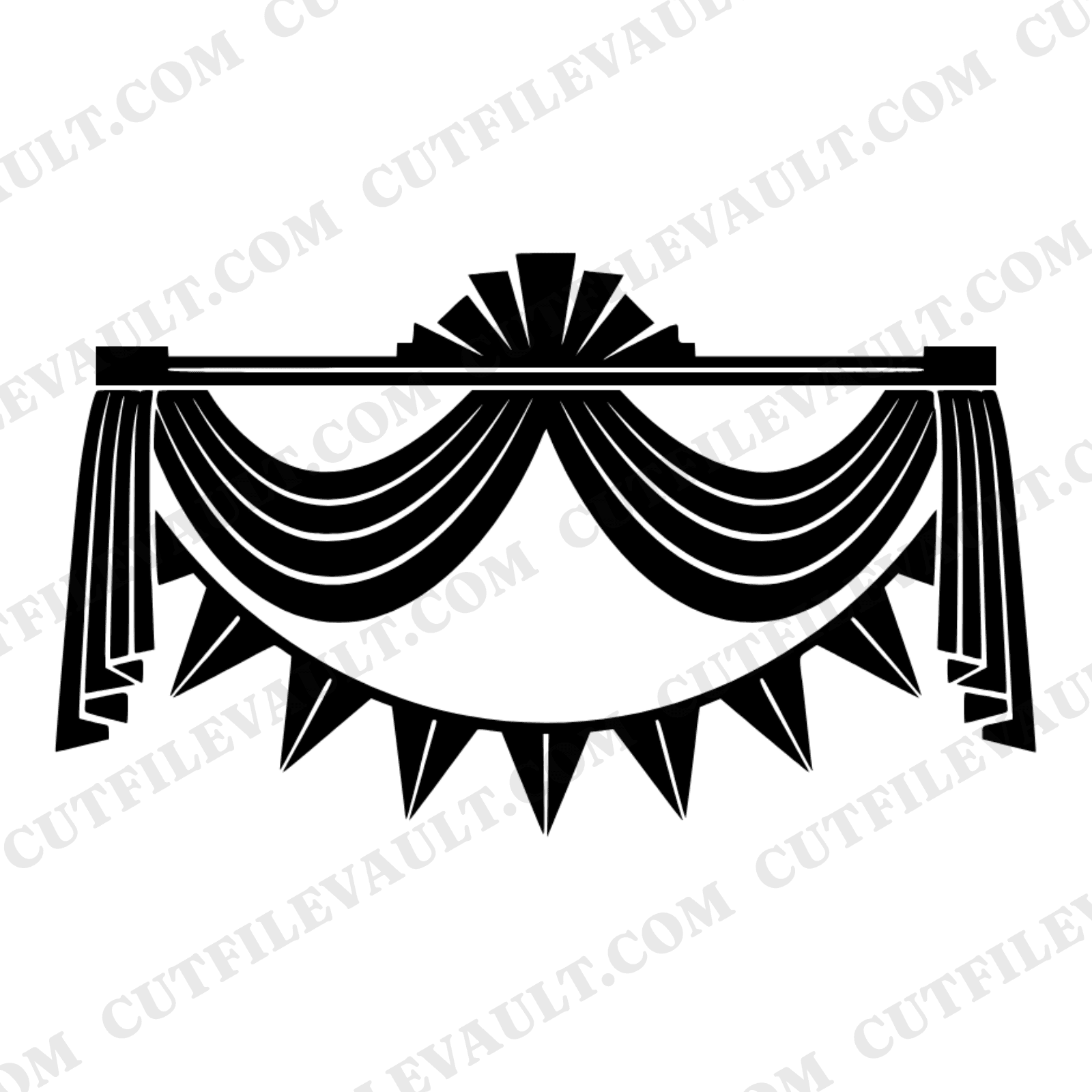 Art Deco Patriotic Bunting SVG PNG, Independence Day Swag Header Cut File, 4th of July Decor — view 1