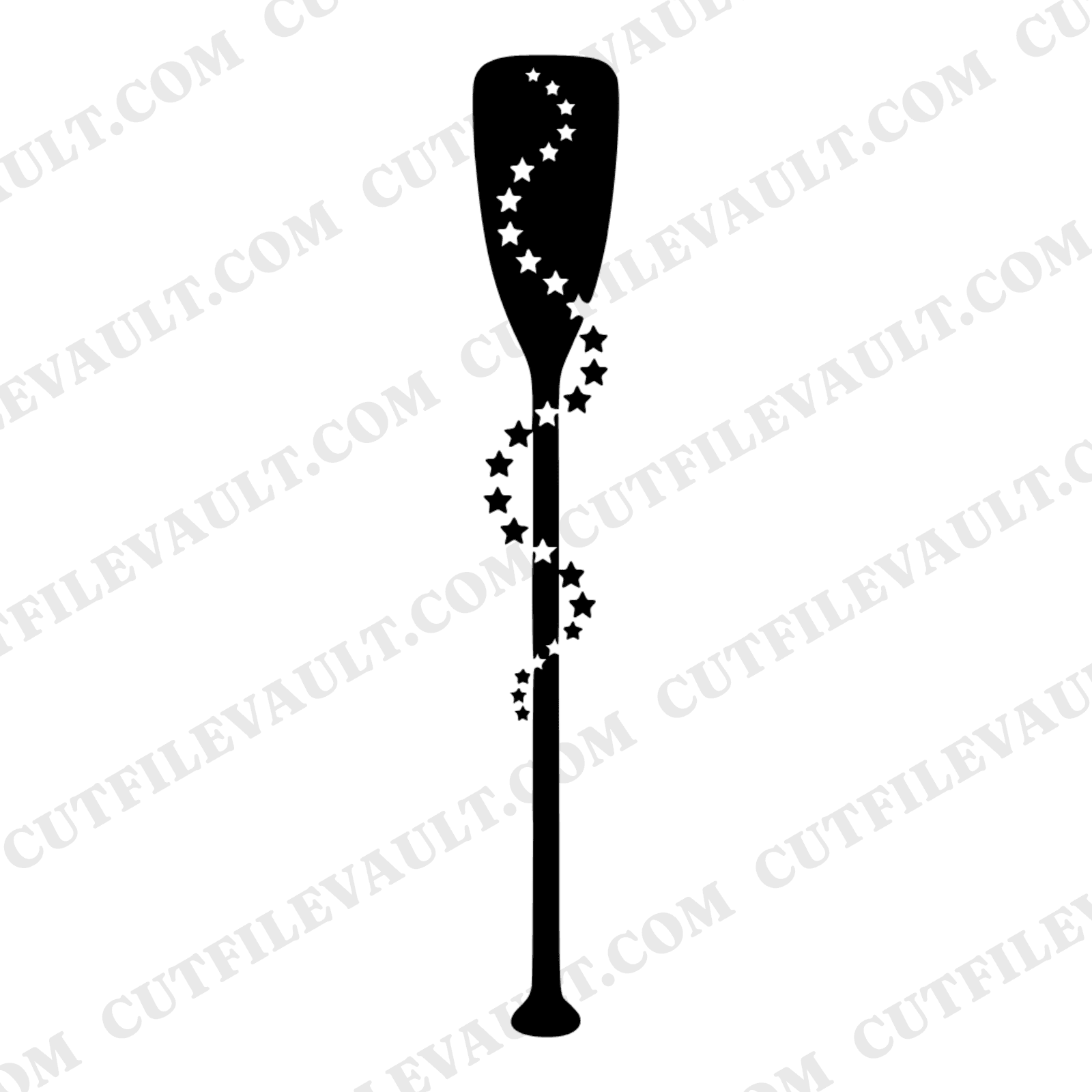 Patriotic Oar SVG PNG, Fourth of July Lake Boho Stars Silhouette Cut File for Cricut — view 1