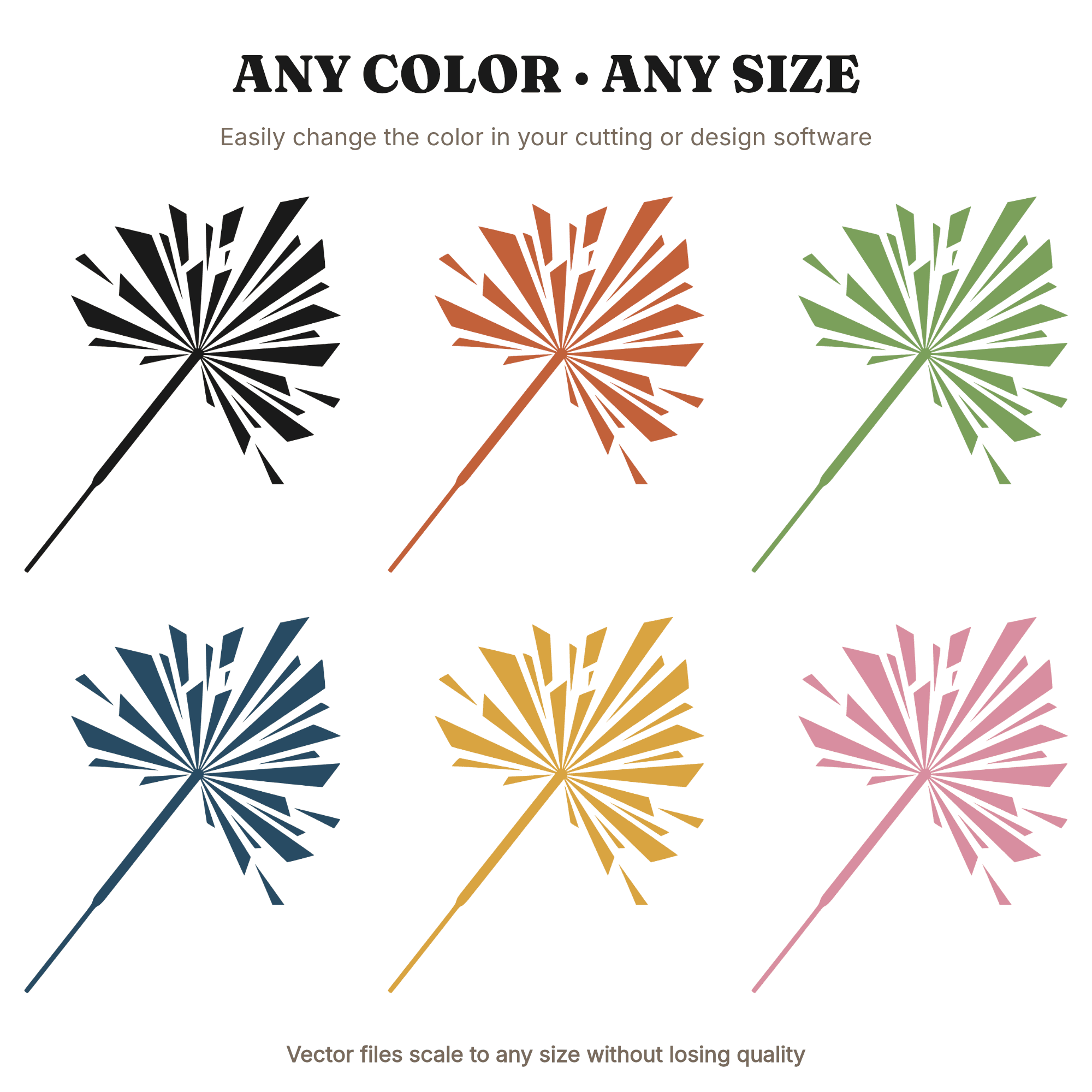 Art Deco Sparkler SVG PNG, Retro 70s Starburst Wand, Fourth of July SVG, Patriotic Craft Cut File — view 2