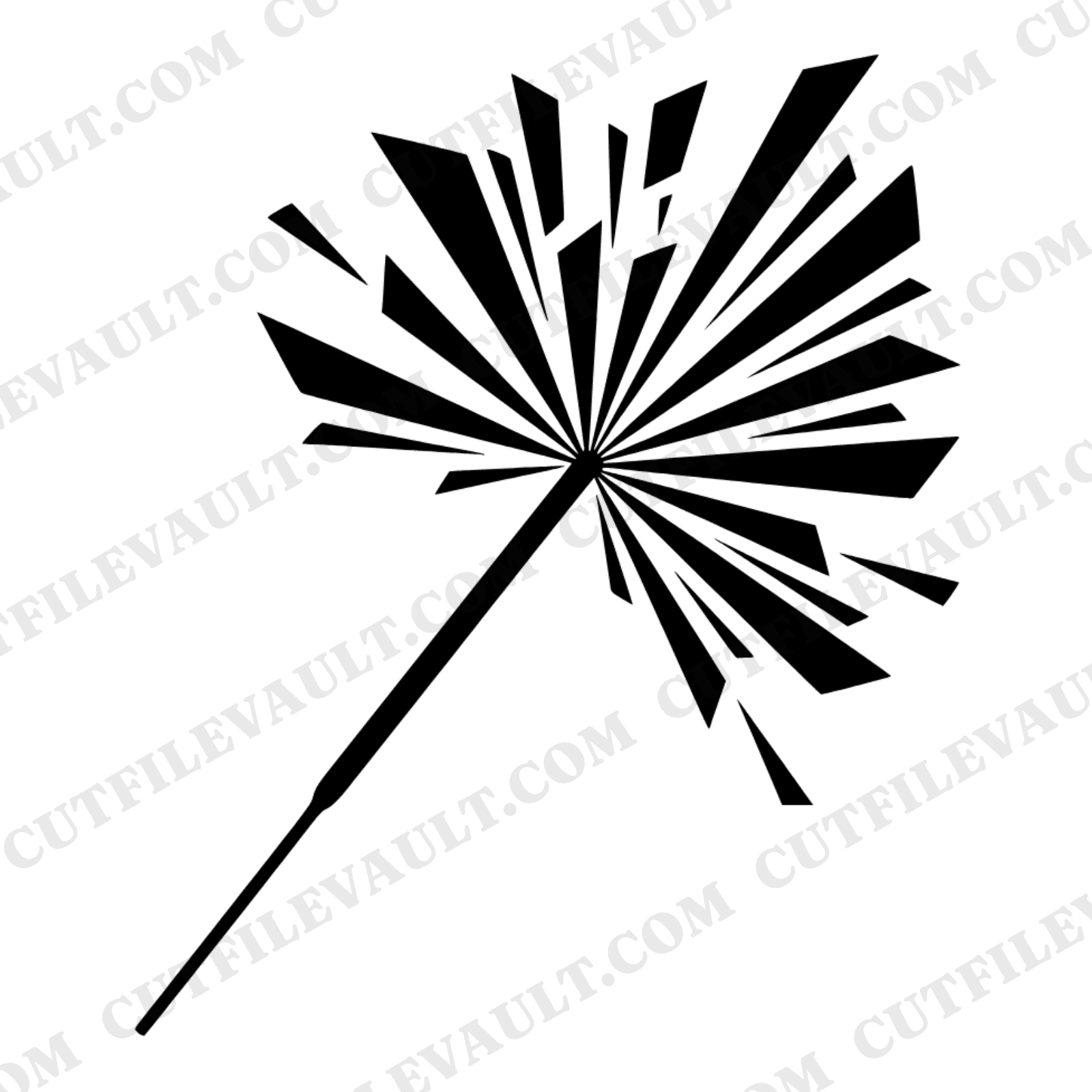 Art Deco Sparkler SVG PNG, Retro 70s Starburst Wand, Fourth of July SVG, Patriotic Craft Cut File — view 1