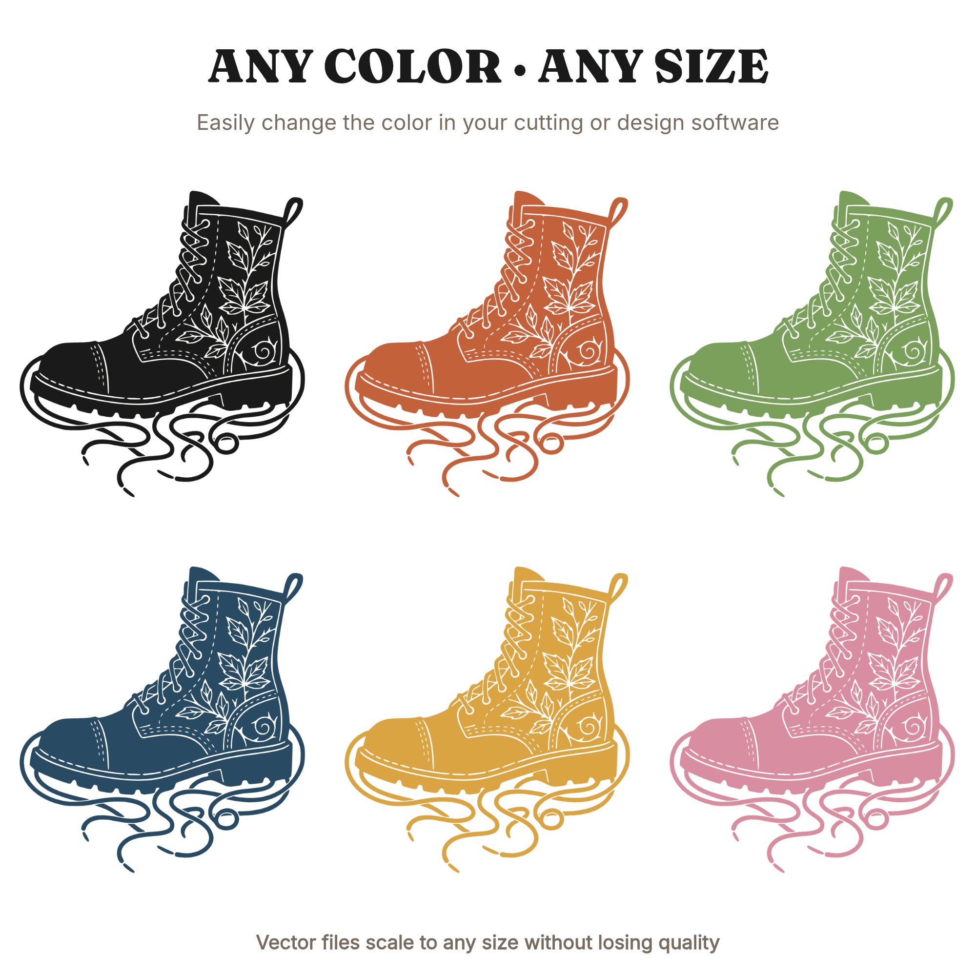 Labor Day Steel Toe Boot SVG PNG, Vintage Work Boot with Untied Laces Cut File, Hardworking Hands — view 2