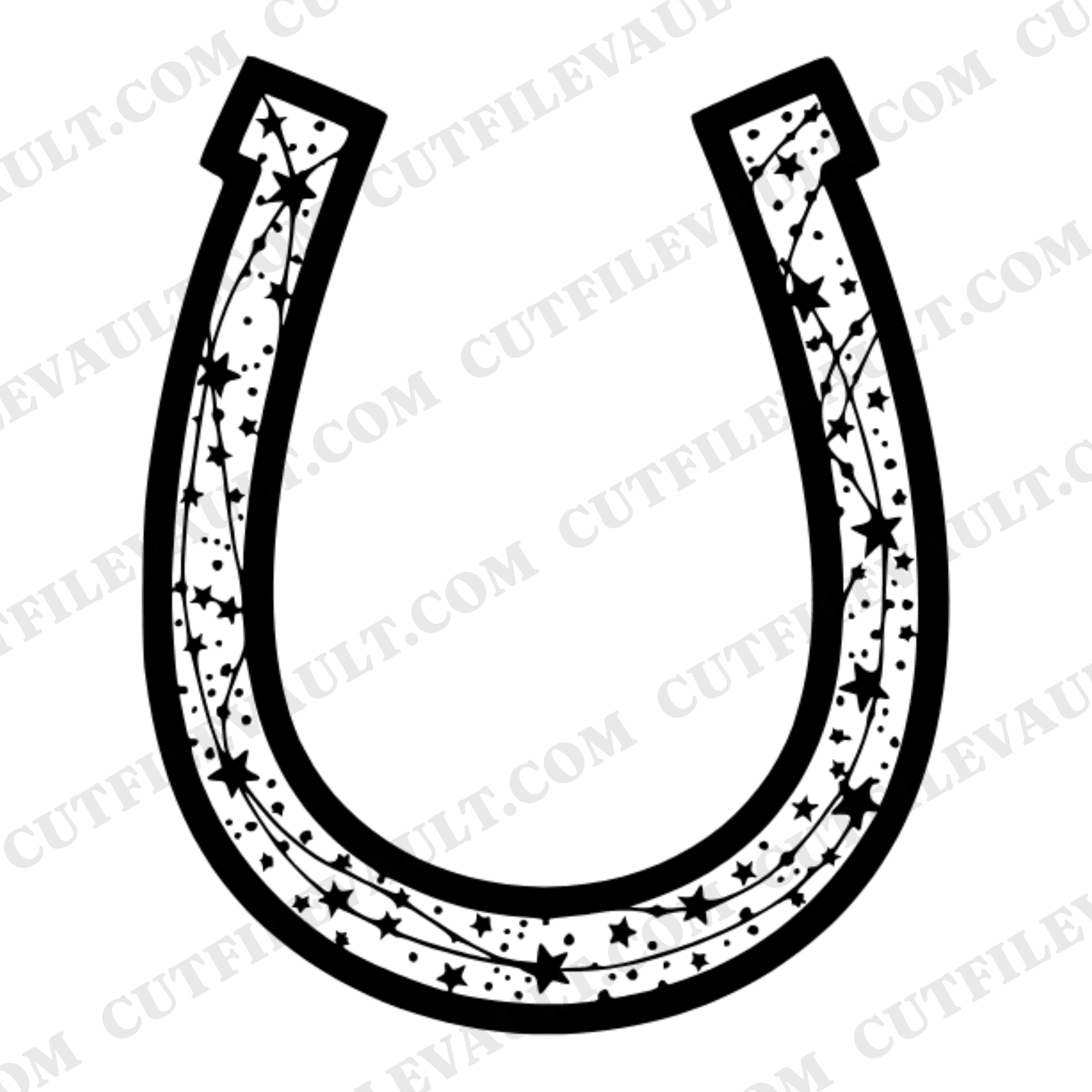 Celestial Horseshoe Wedding SVG PNG, Constellation Stars Good Luck Charm Cut File for Bridal Decor — view 1