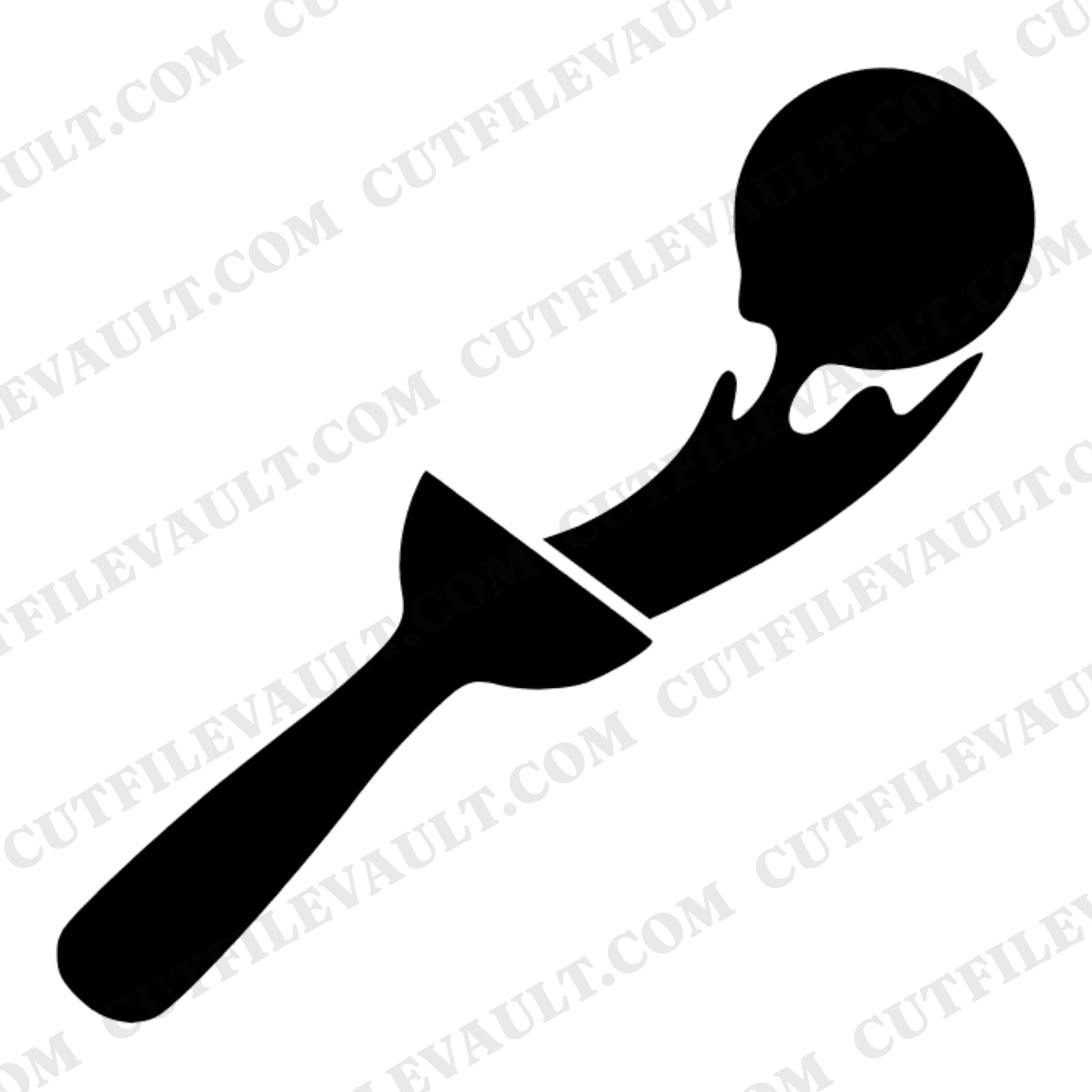 Vintage Ice Cream Scooper SVG PNG, Mid Action Motion Scoop, National Ice Cream Day Cut File — view 1