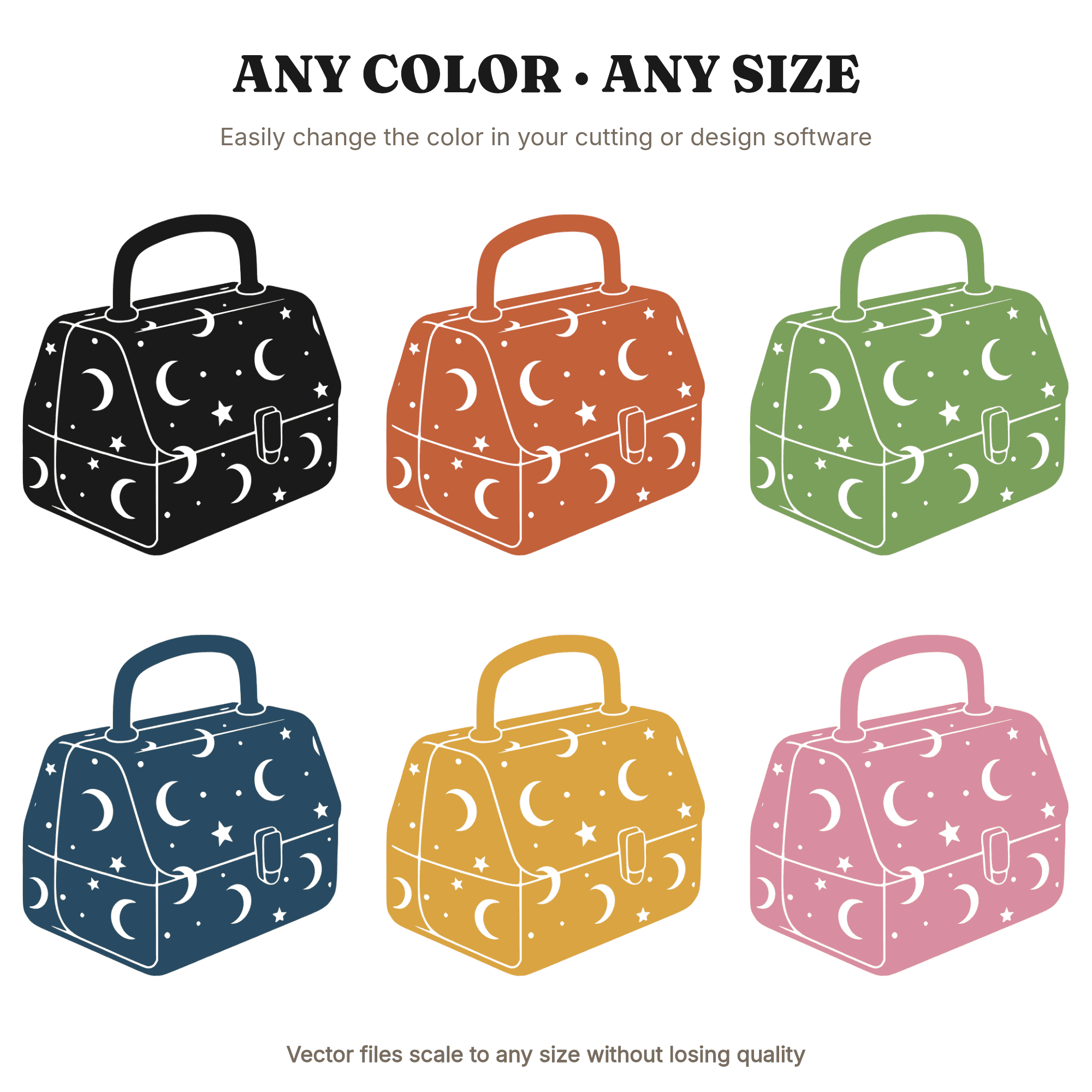 Celestial Lunch Box SVG PNG, Moon and Stars Lunchbox Cut File, Back to School Cricut Design — view 2