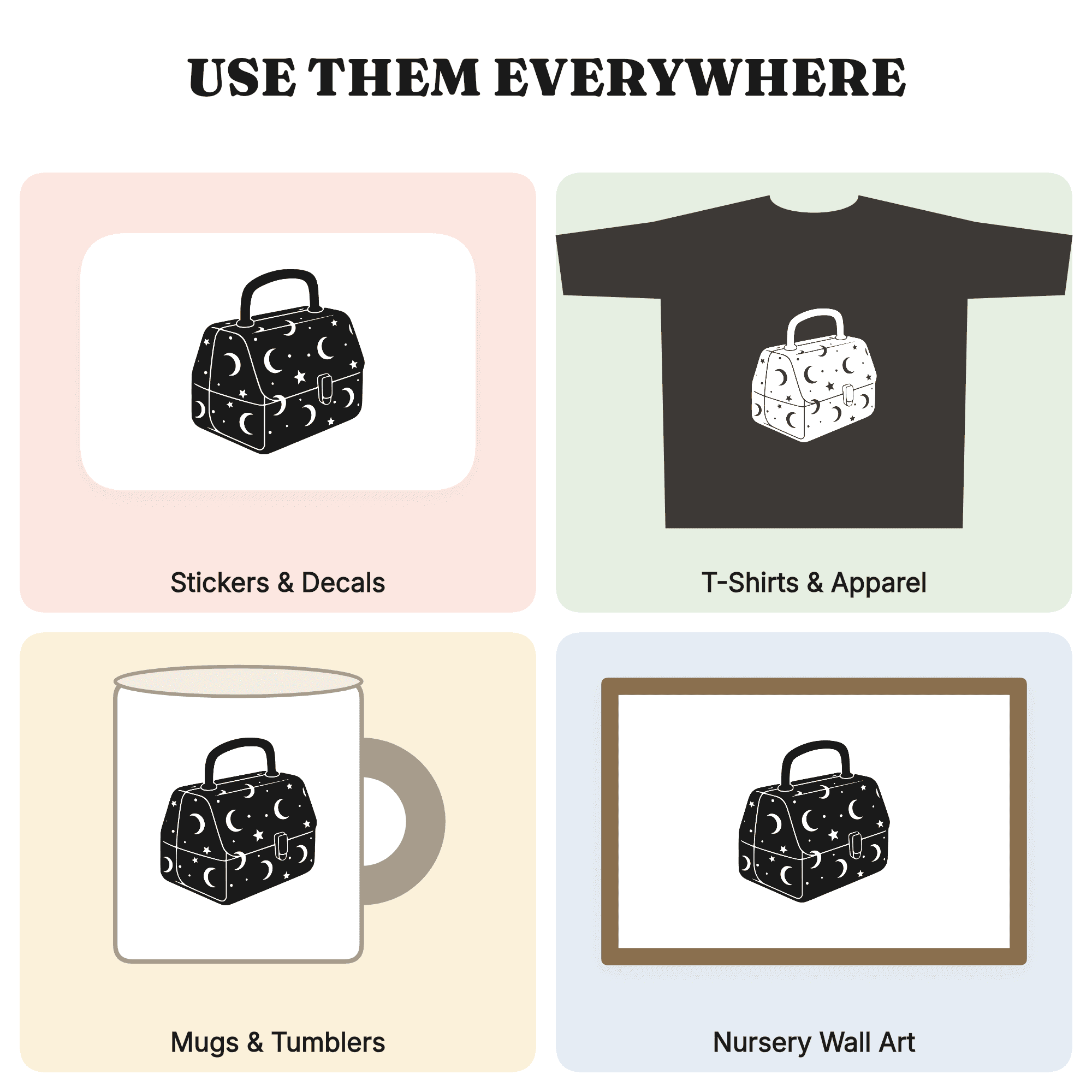 Celestial Lunch Box SVG PNG, Moon and Stars Lunchbox Cut File, Back to School Cricut Design — view 3