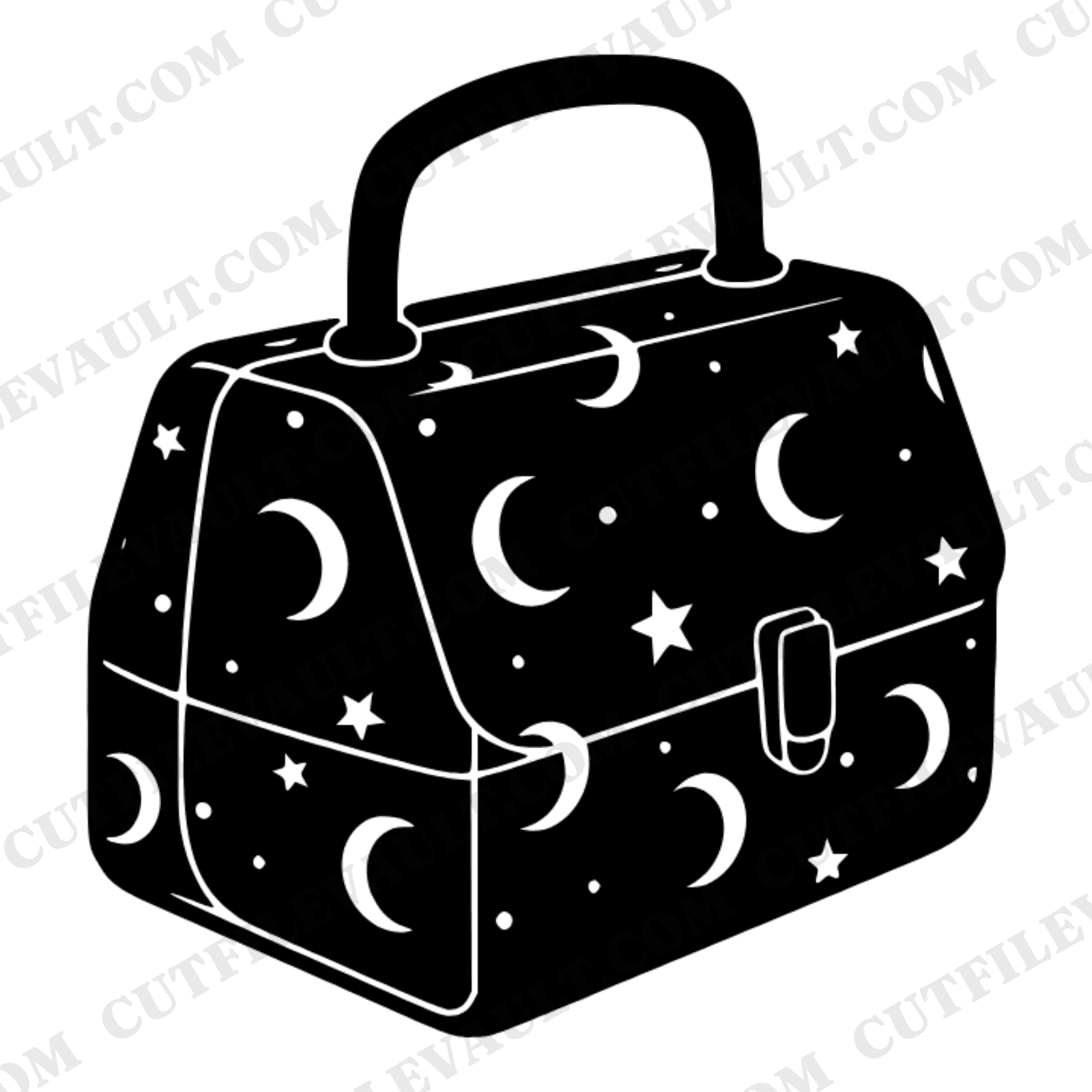 Celestial Lunch Box SVG PNG, Moon and Stars Lunchbox Cut File, Back to School Cricut Design — view 1