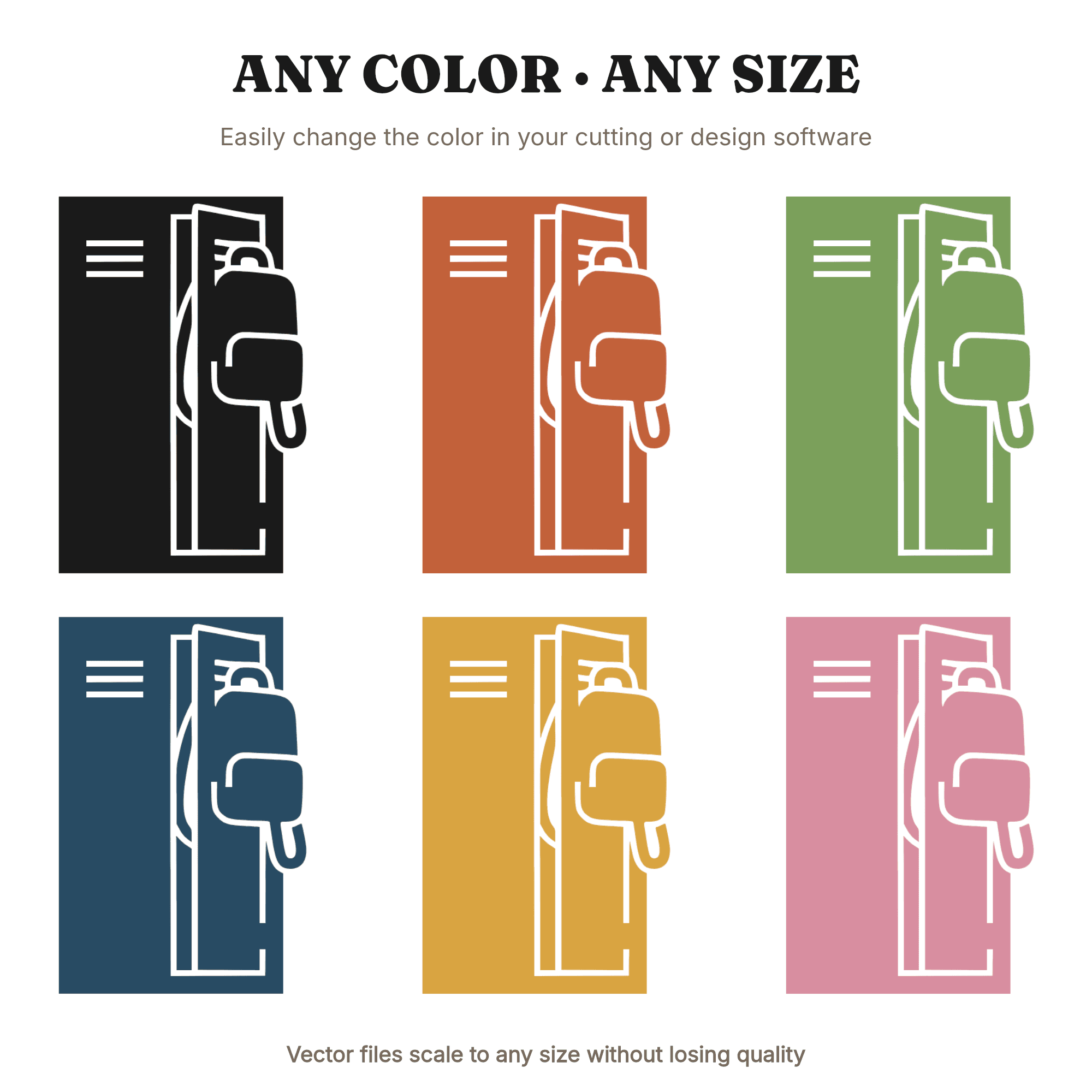 Back to School Locker SVG PNG, Open Locker Door with Backpack Strap Cut File, Mid-Century School Design — view 2