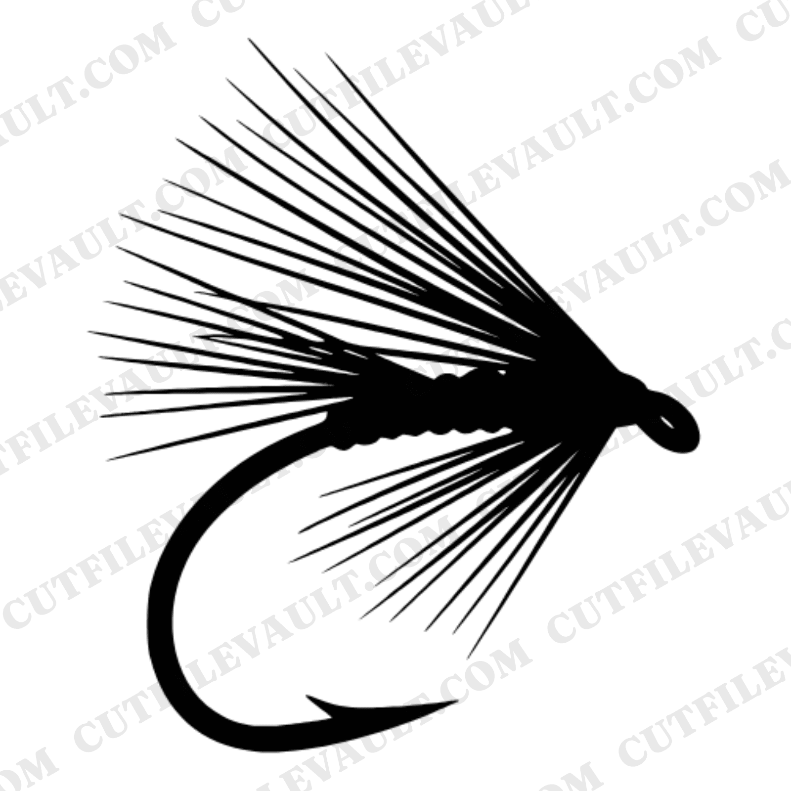 Fishing Fly Lure SVG PNG Single Line Art, Father's Day Fishing Gift, Minimalist Angler Decor — view 1