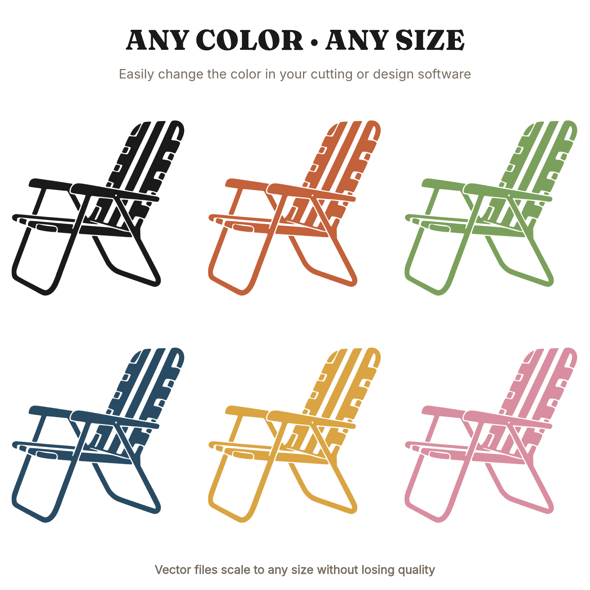Retro Summer Lawn Chair SVG PNG, Fourth of July Patriotic Silhouette Cut File, Vintage BBQ Design — view 2