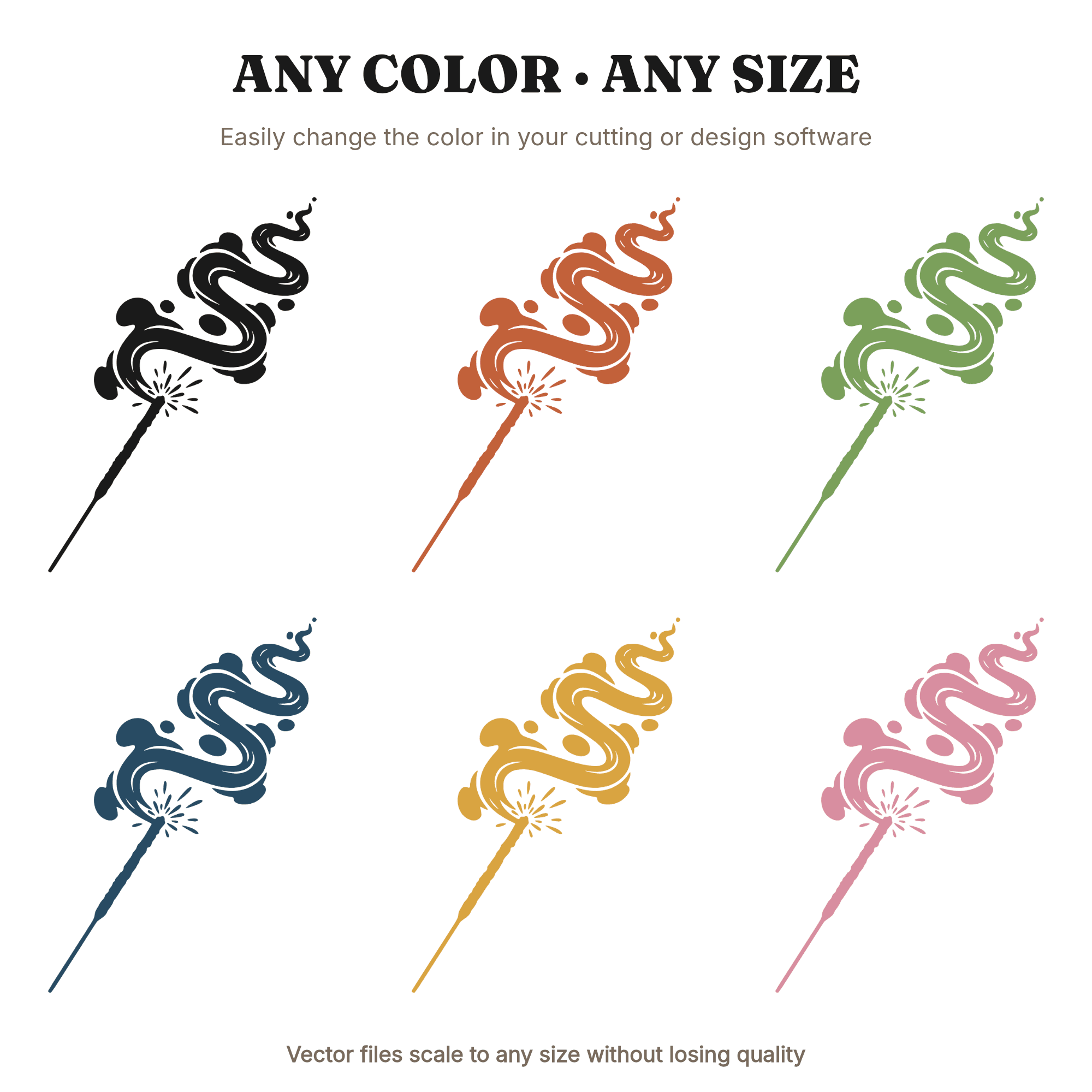 Sparkler Wand SVG PNG, Fourth of July Smoke Trail, Summer Celebration Cut File, Firework Design — view 2