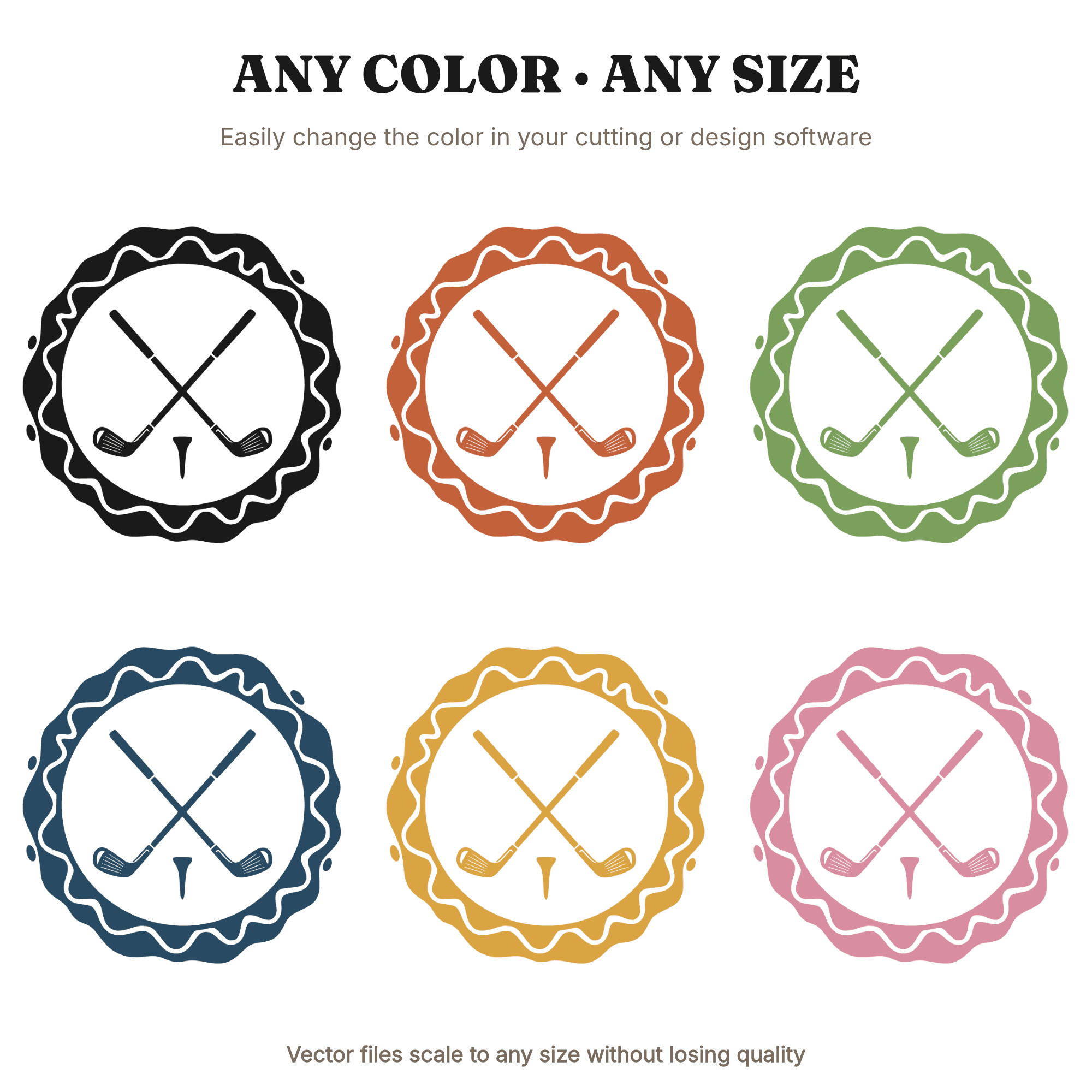 Vintage Golf Club Wax Seal SVG PNG, Father's Day Golf Emblem Cut File, Dad Golfer Gift Decal — view 2
