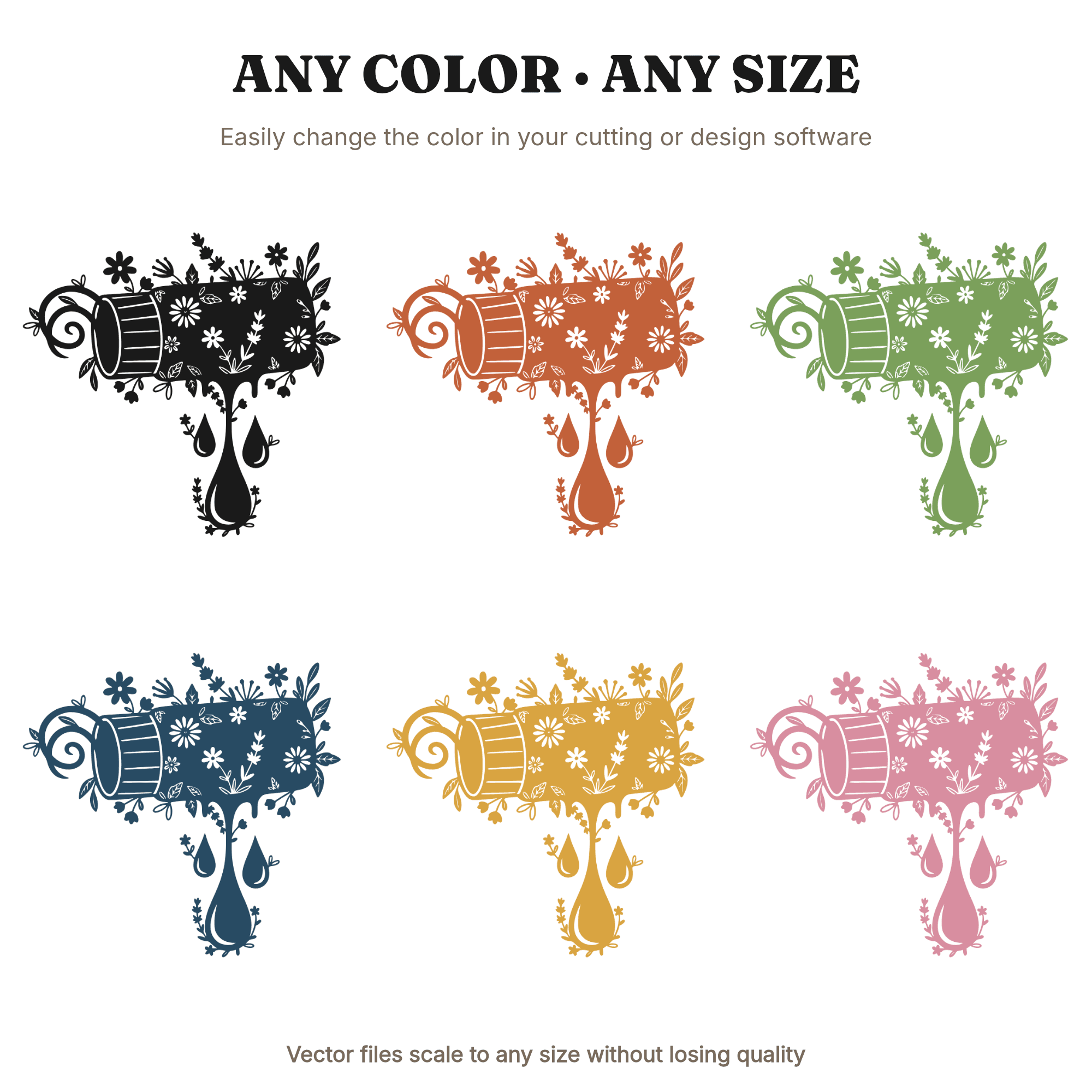 Wildflower Glue Stick SVG PNG, Cottagecore Back to School Craft Clipart, Floral Stationery Design — view 2