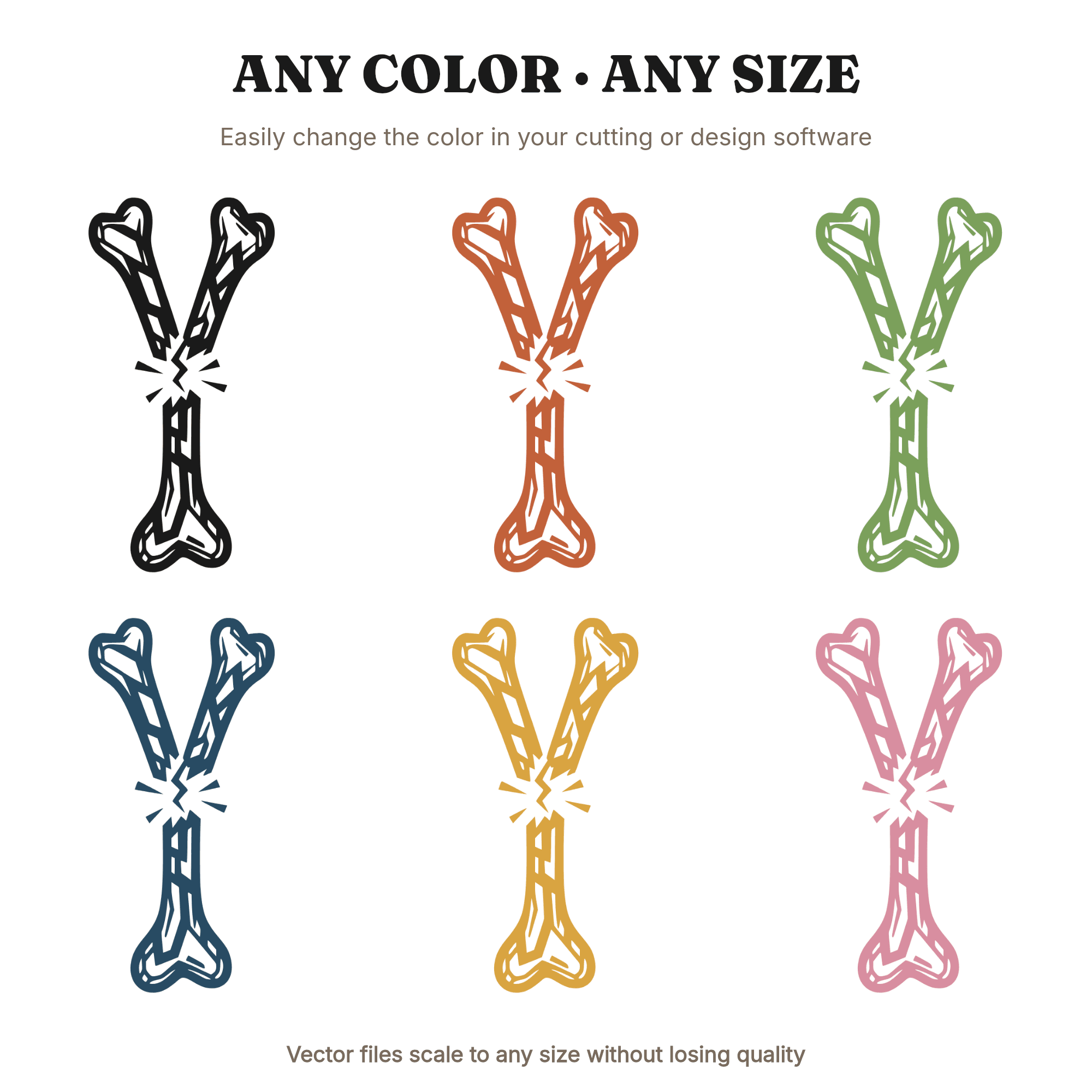 Broken Wishbone SVG PNG, Thanksgiving Wishbone Mid Snap, Modern Brutalist Holiday Cut File Design — view 2