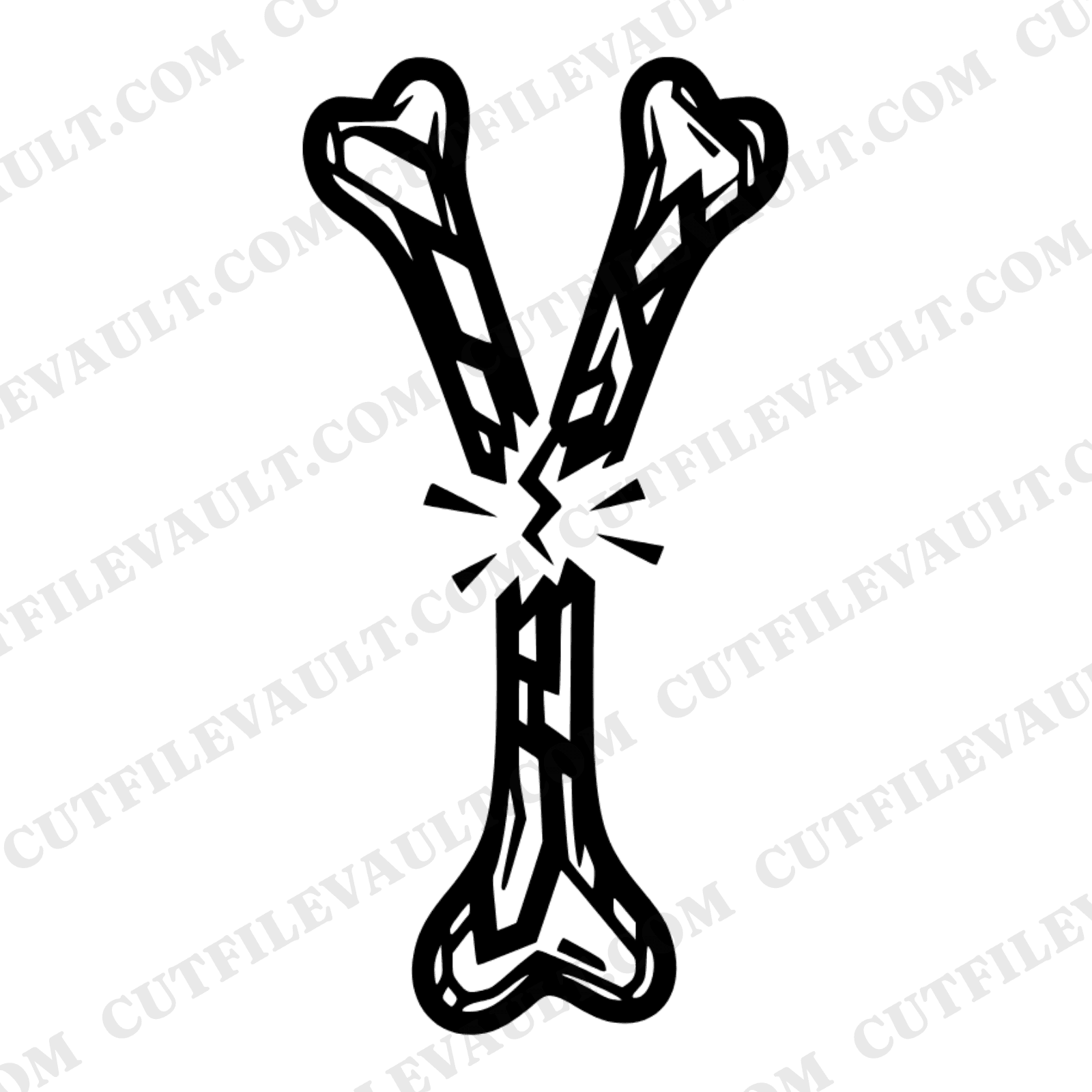 Broken Wishbone SVG PNG, Thanksgiving Wishbone Mid Snap, Modern Brutalist Holiday Cut File Design — view 1