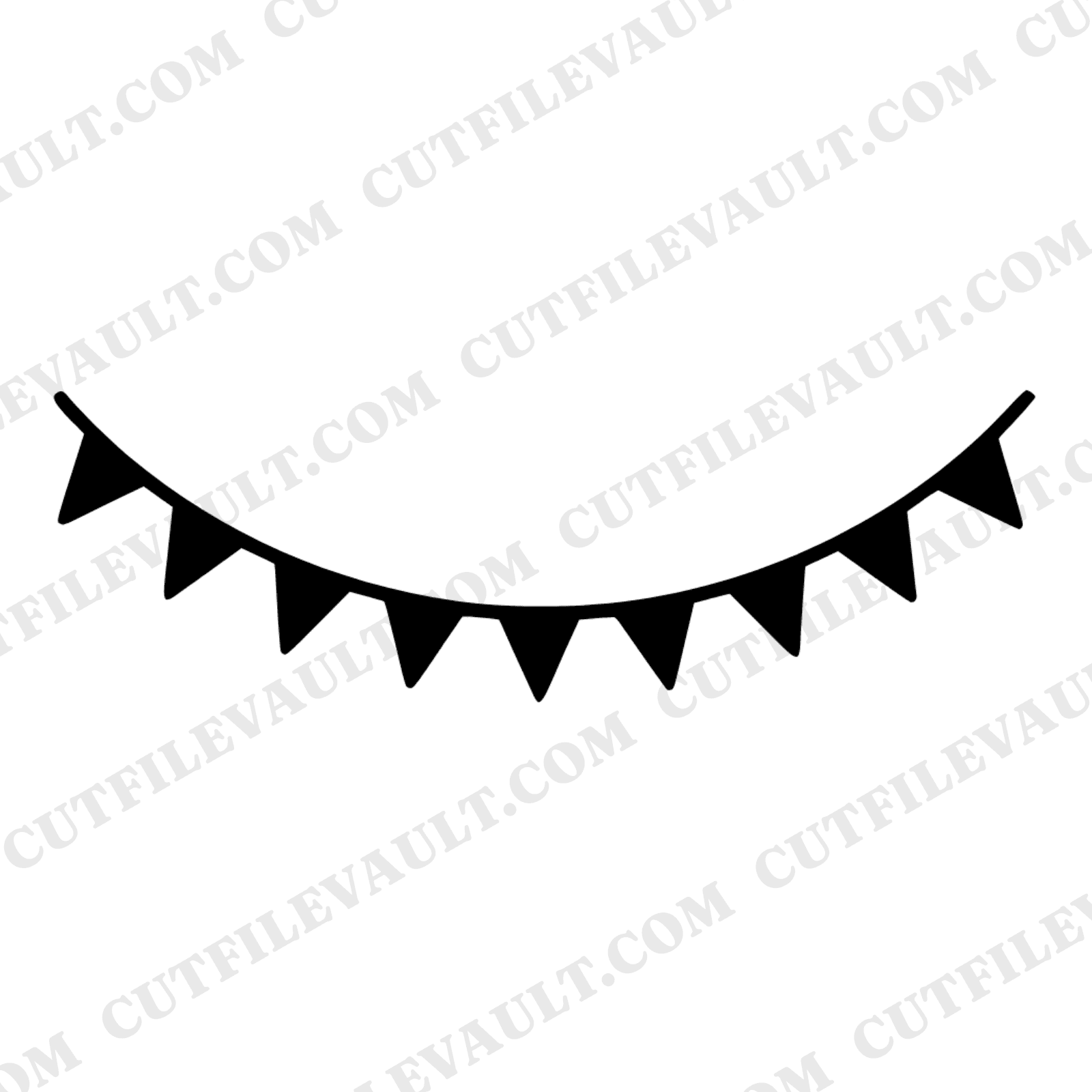 Fourth of July Bunting Banner SVG PNG, Nordic Patriotic Swag Silhouette Cut File for Cricut — view 1