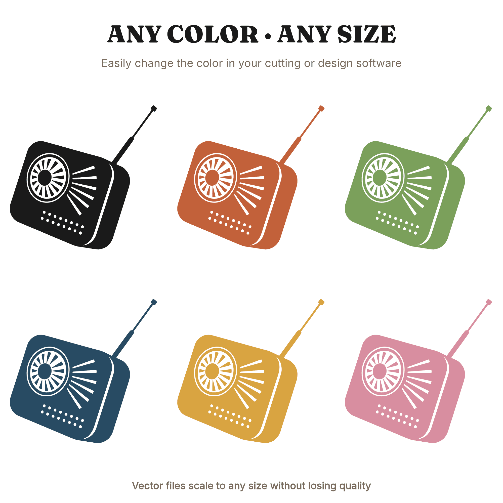 Vintage Transistor Radio SVG PNG, Retro Mid Century Sunburst Dial, Father's Day Cut File, Nostalgic Tech — view 2