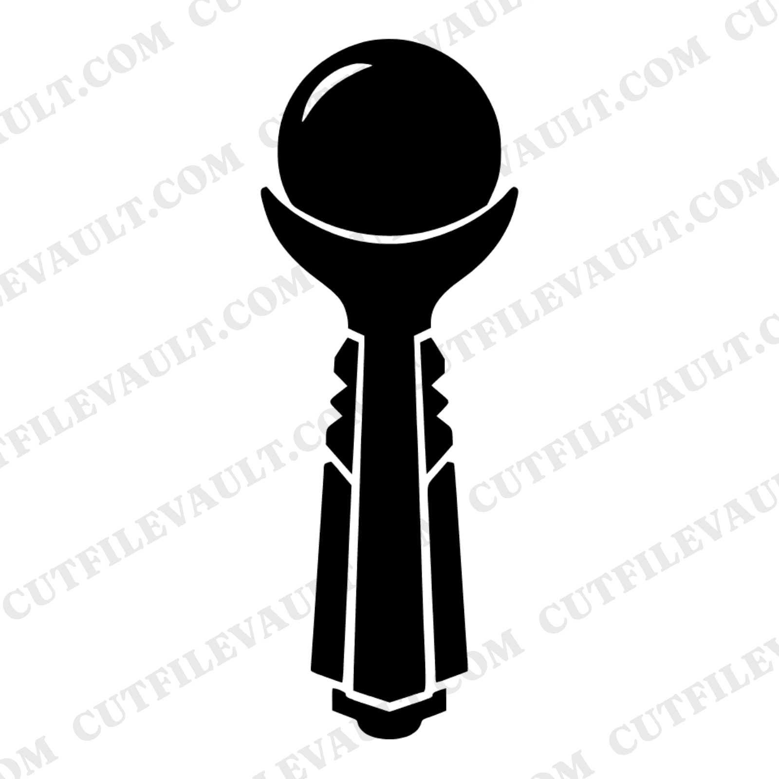 Vintage Art Deco Ice Cream Scoop SVG PNG Cut File Retro Geometric Summer Dessert Design — view 1