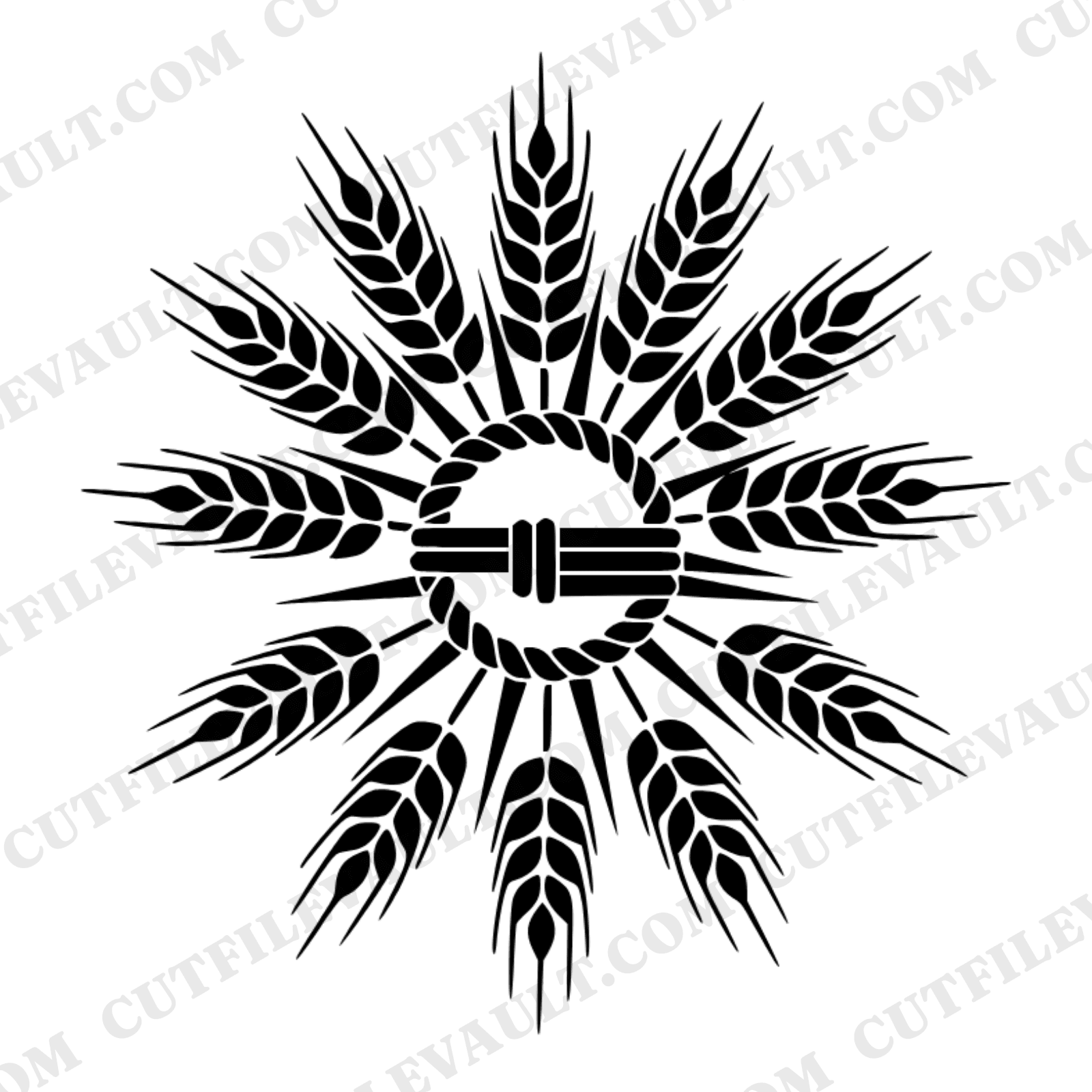 Harvest Wheat Medallion SVG PNG, Autumn Wheat Bundle Cut File, Thanksgiving Farmhouse Decor Design — view 1