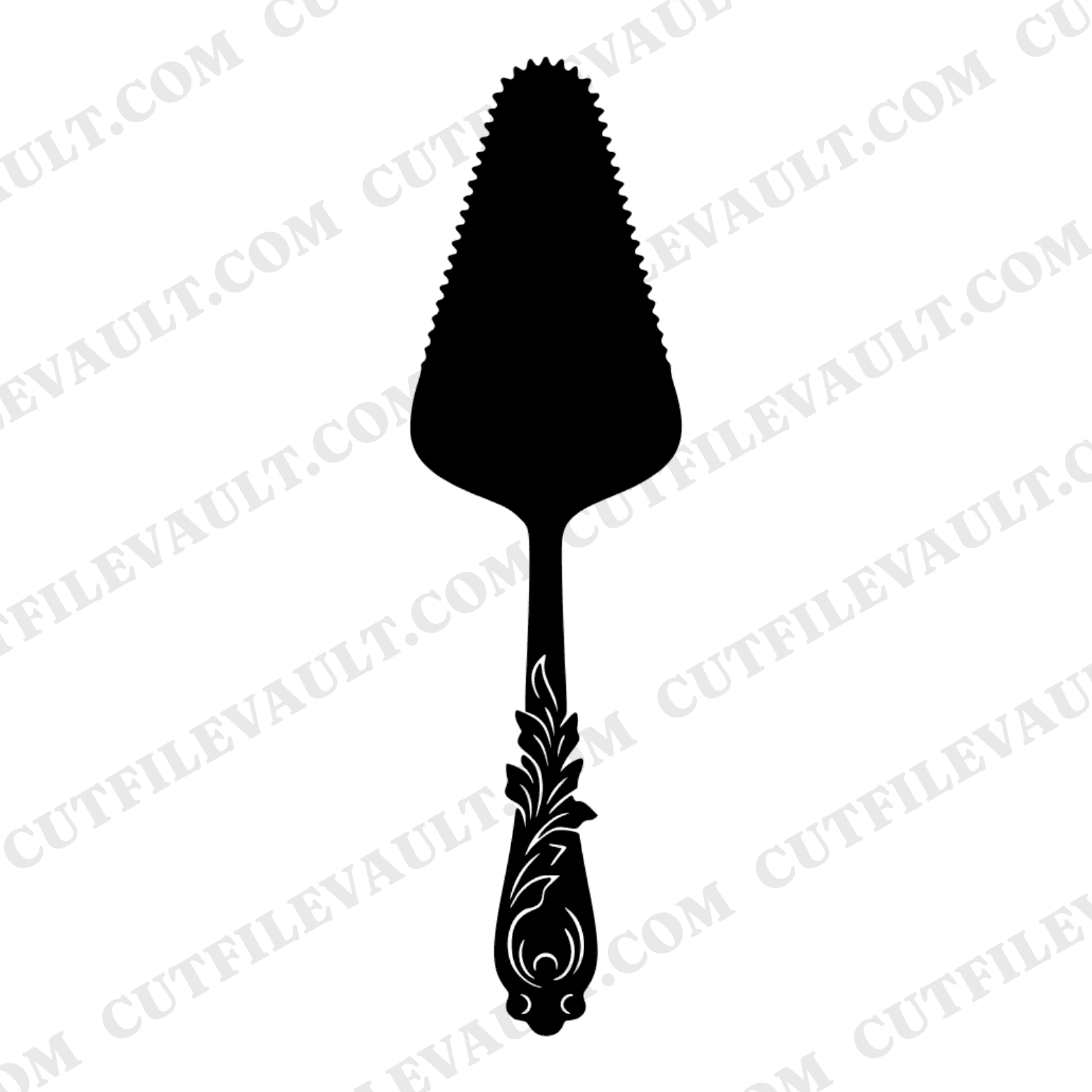 Vintage Pie Server SVG PNG, Geometric Pie Slice Silhouette, Thanksgiving Kitchen Decor Cut File — view 1