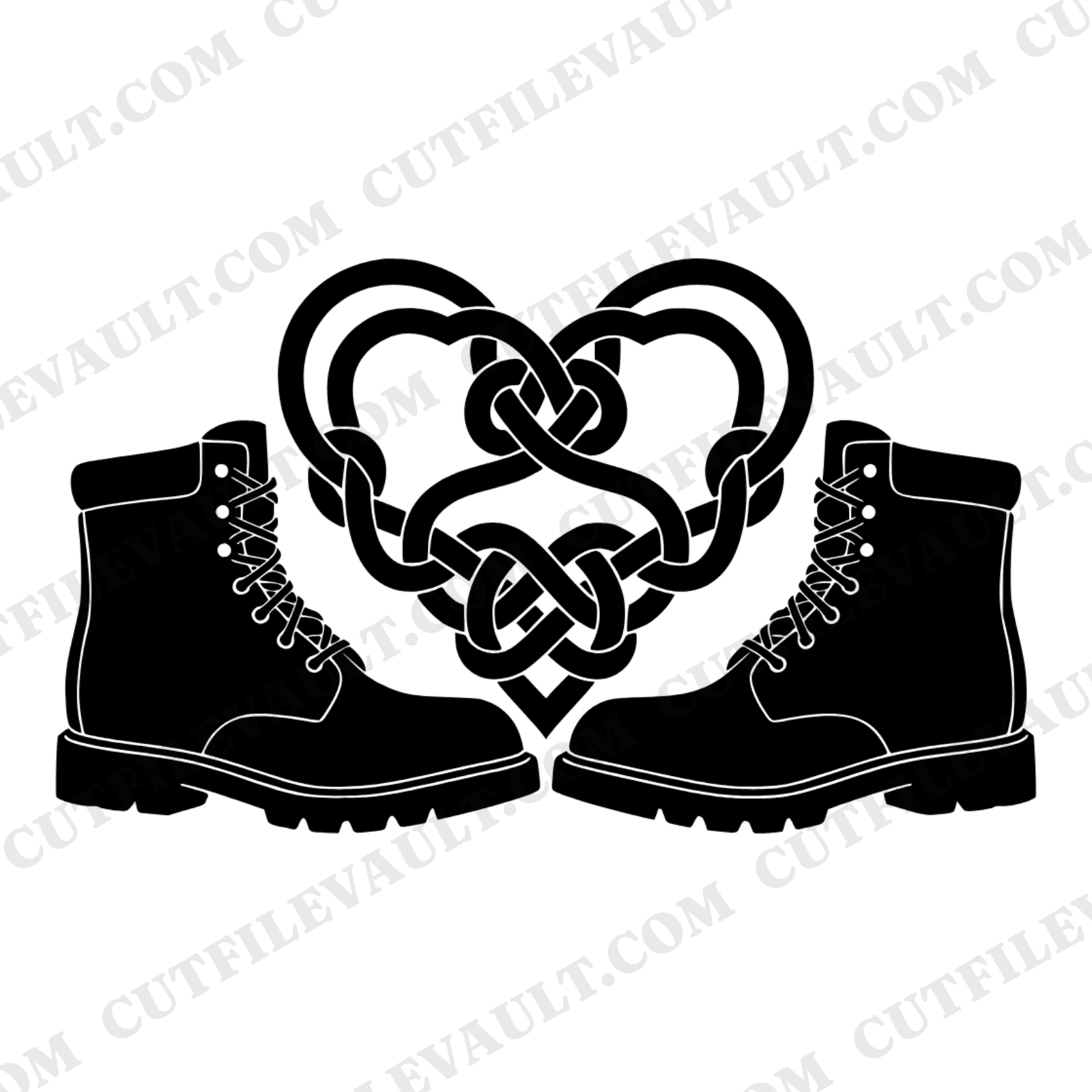Labor Day Heart Work Boots SVG PNG Folk Art Cut File for Cricut Union Pride Worker Appreciation — view 1