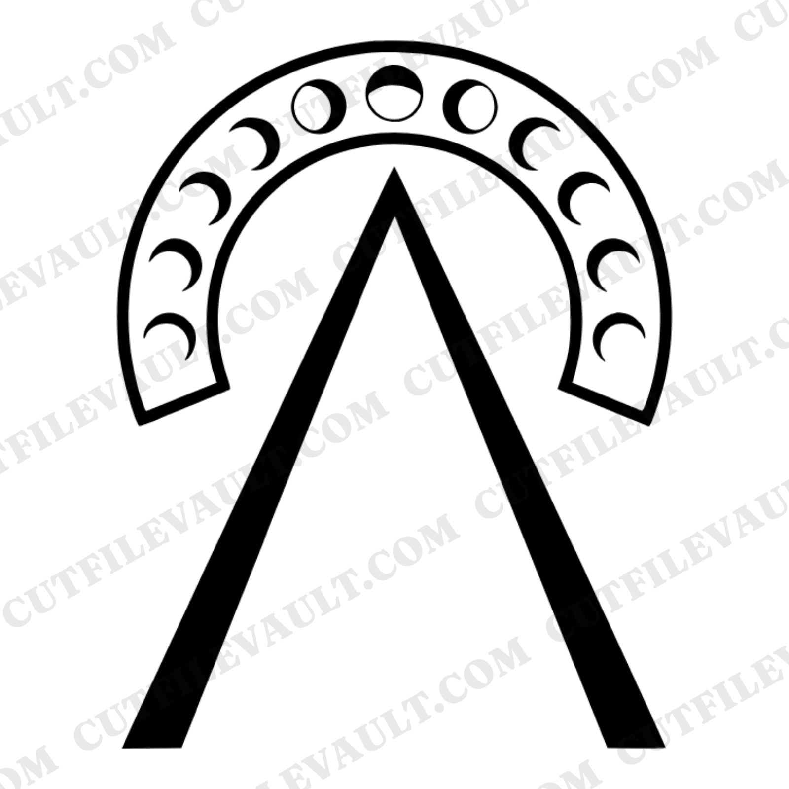 Celestial Protractor Archway SVG PNG, Back to School Cut File, Mystical Geometry Design, Cricut — view 1