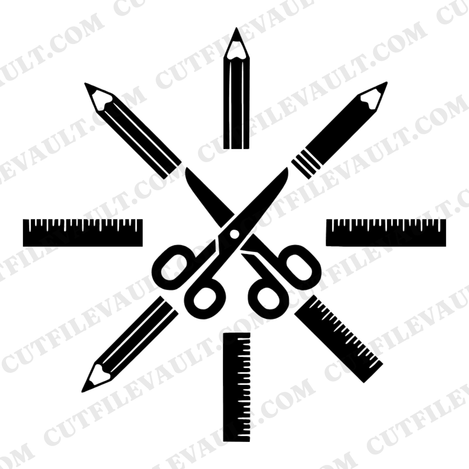 Back to School Compass Rose SVG PNG, Safety Scissors Teacher Gift Cut File, Classroom Decor Design — view 1