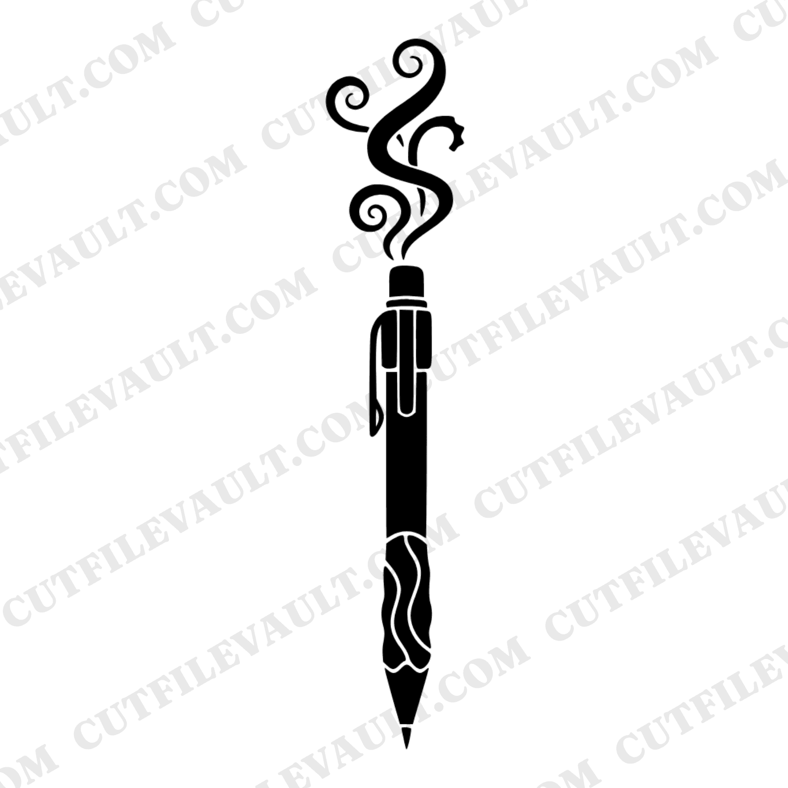 Groovy Mechanical Pencil SVG PNG, Retro 70s Back to School Cut File, Vintage Pencil Clipart — view 1