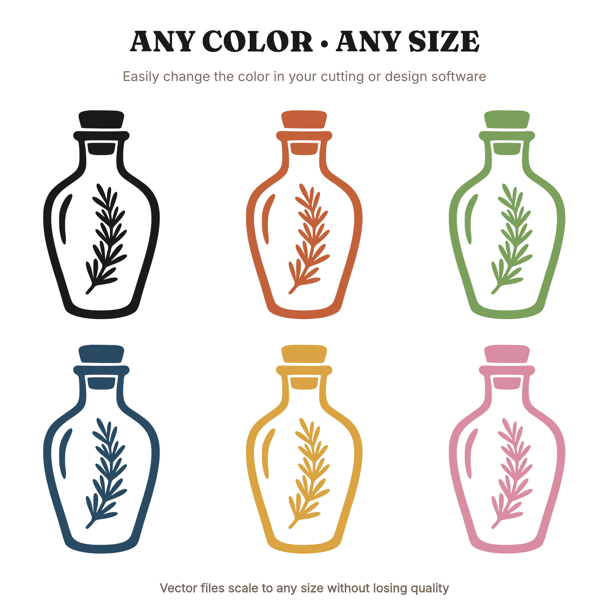 Rosemary Apothecary Jar SVG PNG, Herb Witch Silhouette Cut File, Back to School Memory Focus Design — view 2
