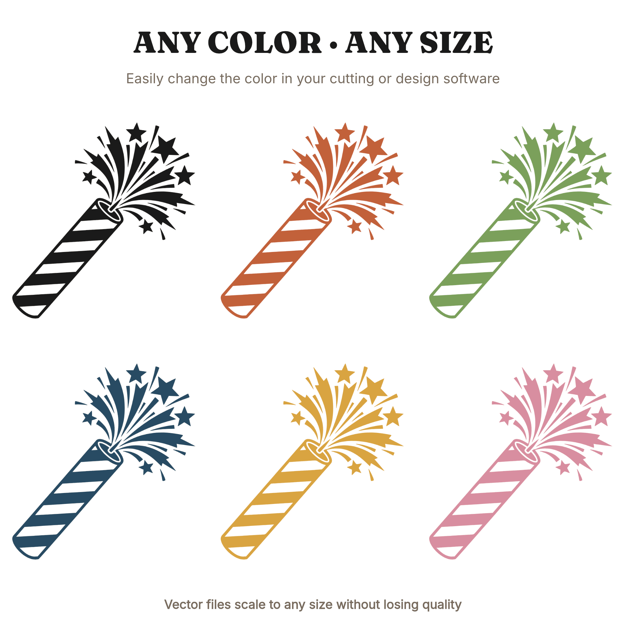 Art Deco Firework SVG PNG, Roman Candle Starburst Cut File, Geometric 4th of July Design — view 2