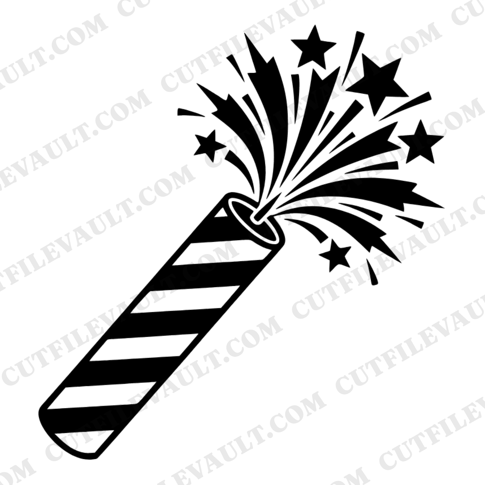 Art Deco Firework SVG PNG, Roman Candle Starburst Cut File, Geometric 4th of July Design — view 1