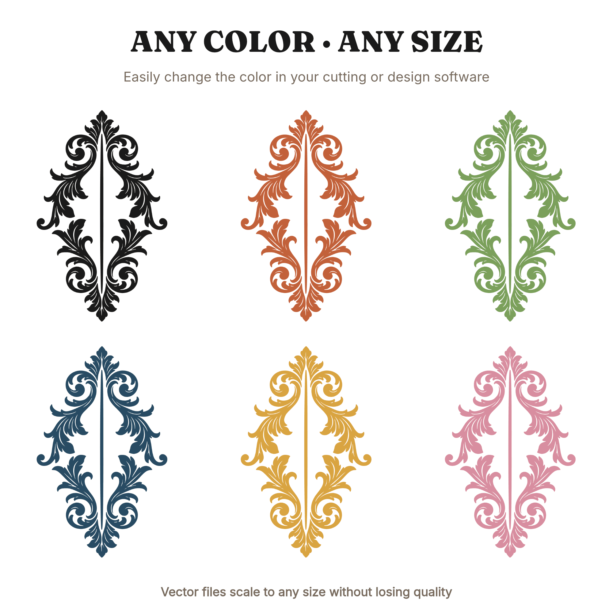Patriotic Eagle Feather Baroque Monogram Border SVG PNG, Independence Day Ornamental Frame Cut File — view 2