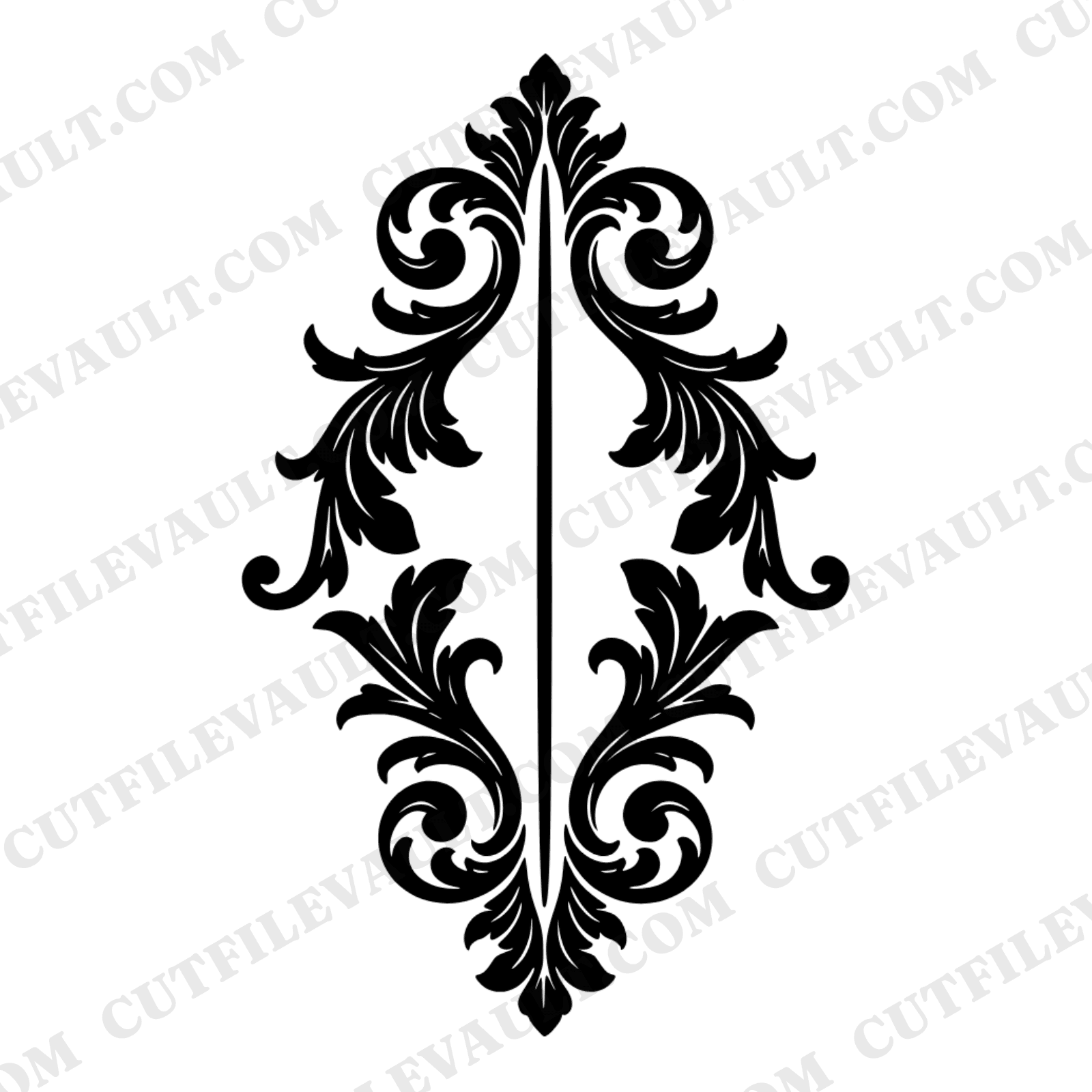 Patriotic Eagle Feather Baroque Monogram Border SVG PNG, Independence Day Ornamental Frame Cut File — view 1