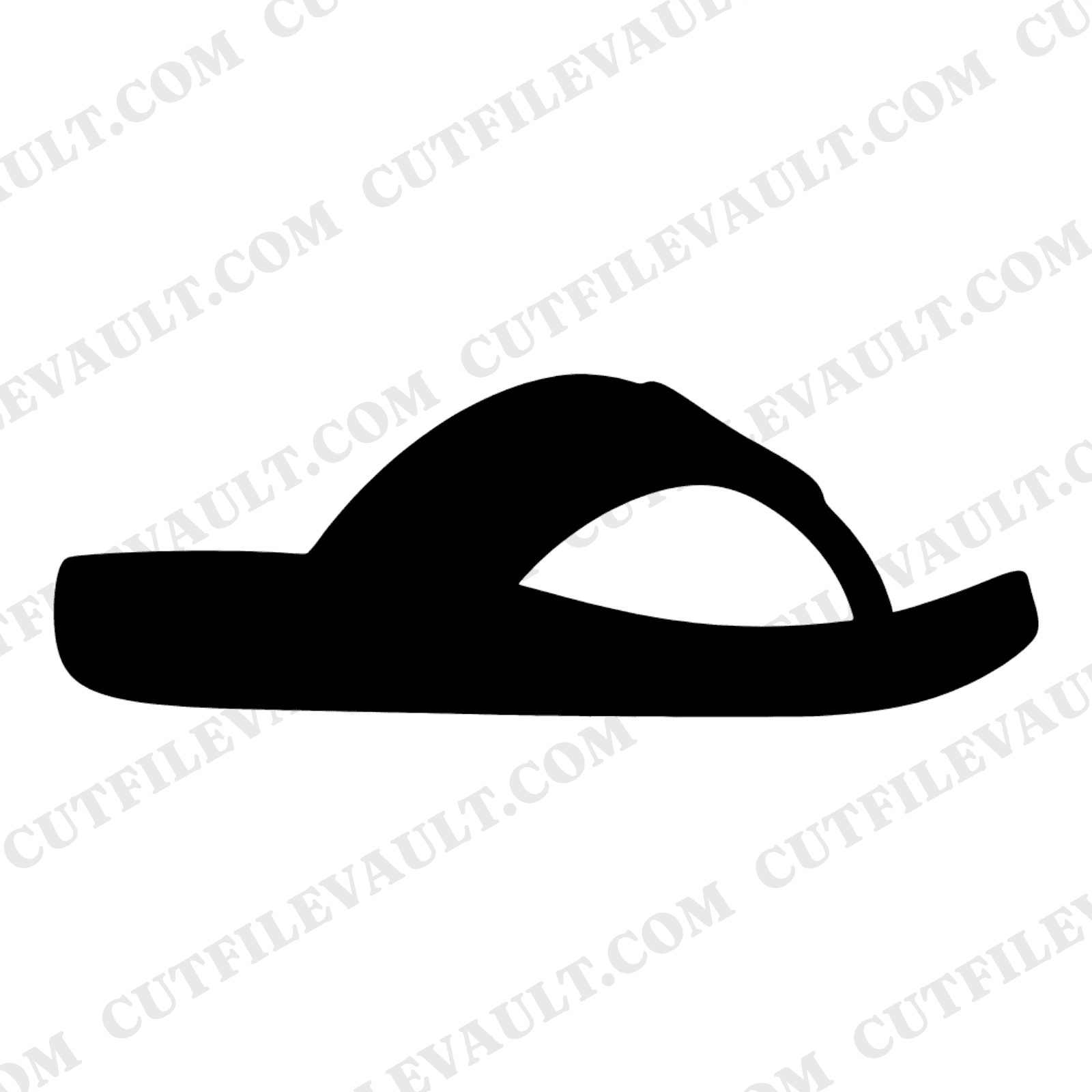 Groovy Flip Flop Mid Step SVG PNG, Retro Summer Beach Sandal Silhouette Cut File for Cricut — view 1