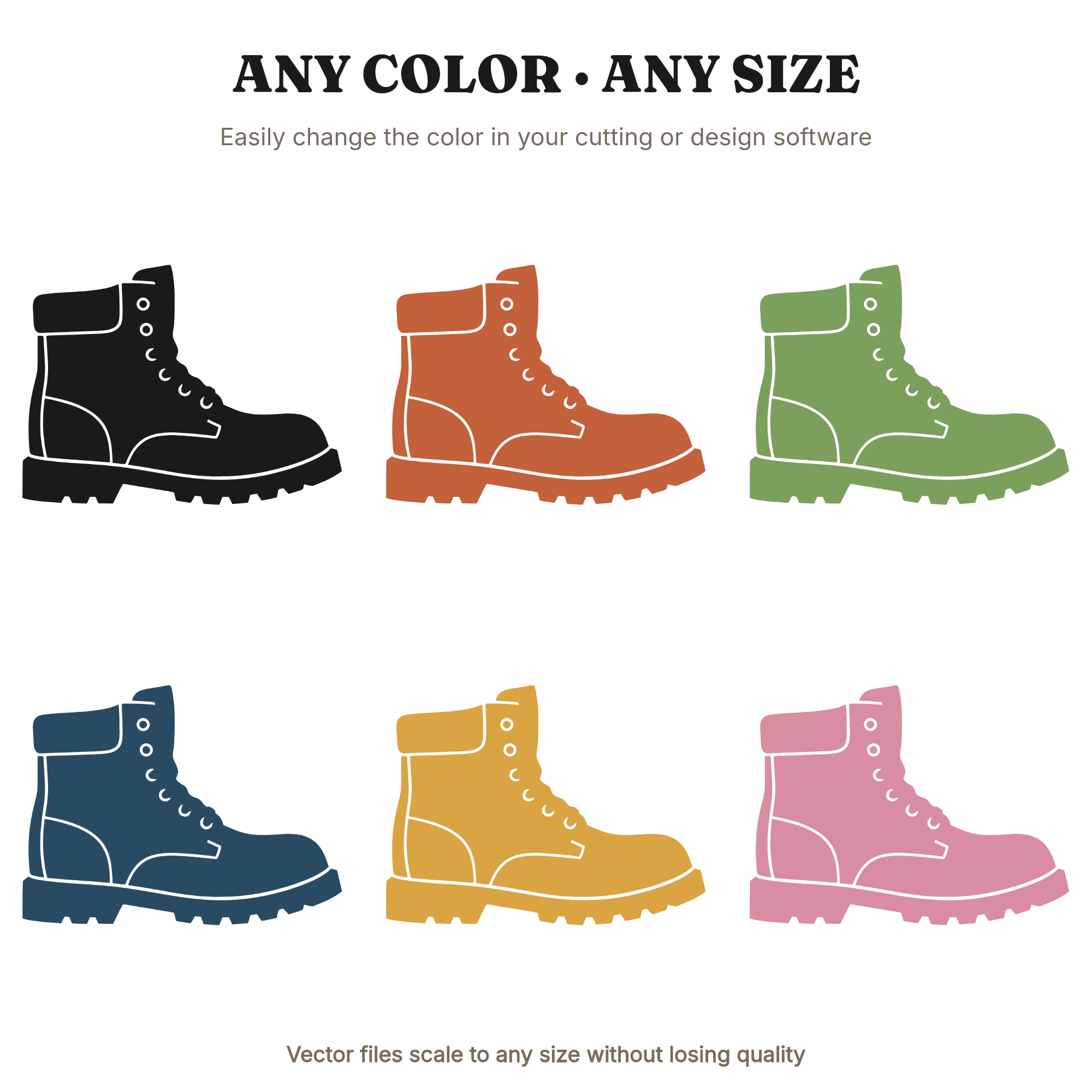 Labor Day Work Boot SVG PNG, Hardworking Hero Silhouette Cut File, Brutalist Worker Boot Design — view 2