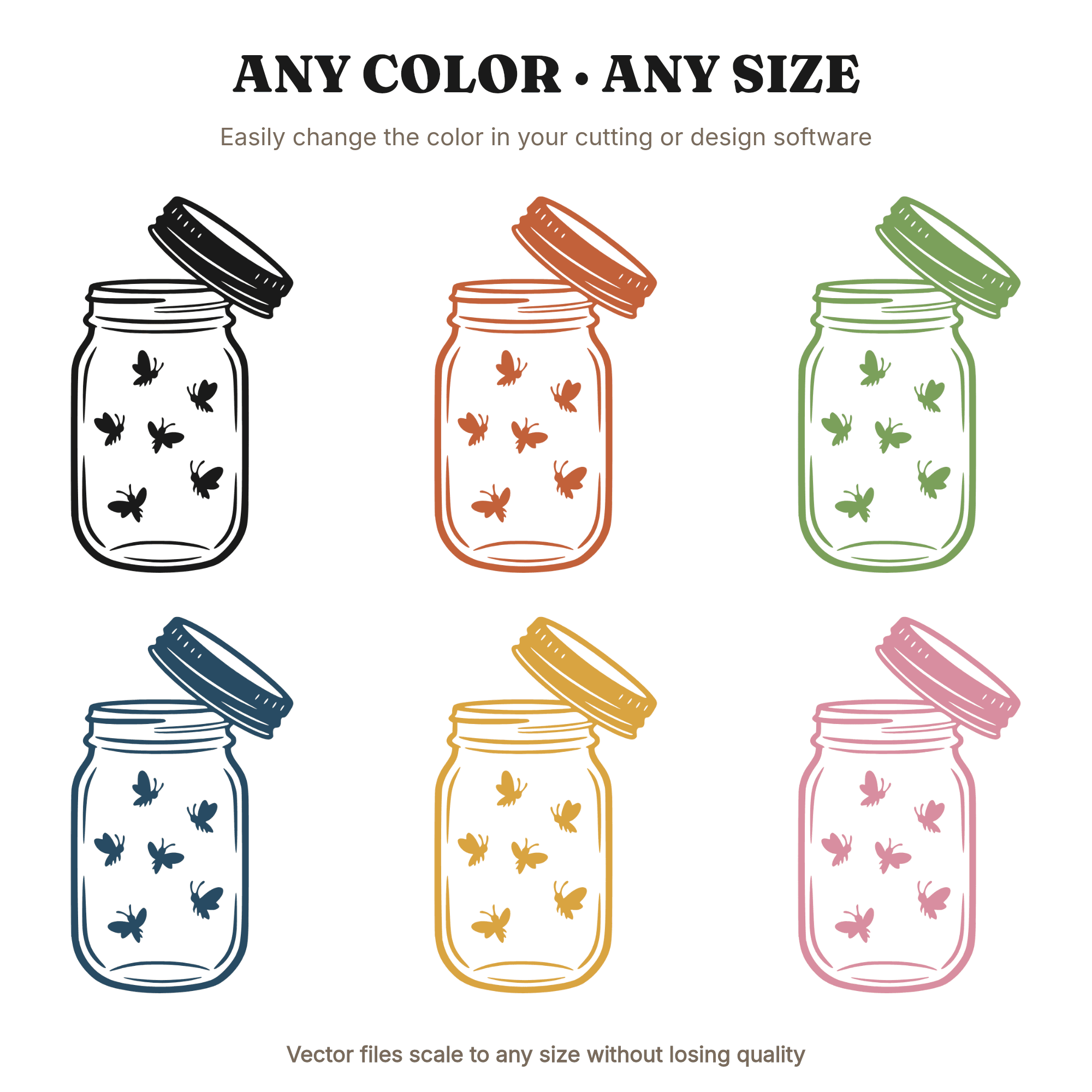 Mason Jar Fireflies SVG PNG Independence Day 4th of July Cut File Patriotic Summer Craft Design — view 2