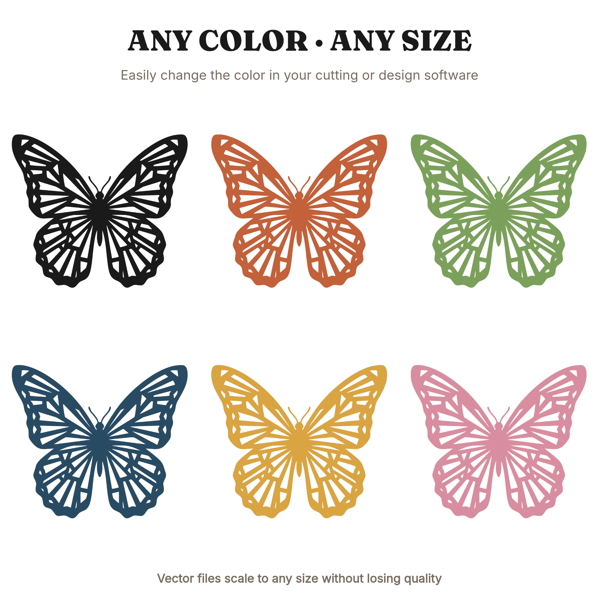 Summer Solstice Butterfly SVG PNG Cut File | Modern Brutalist Geometric Wings Papercut Design — view 2