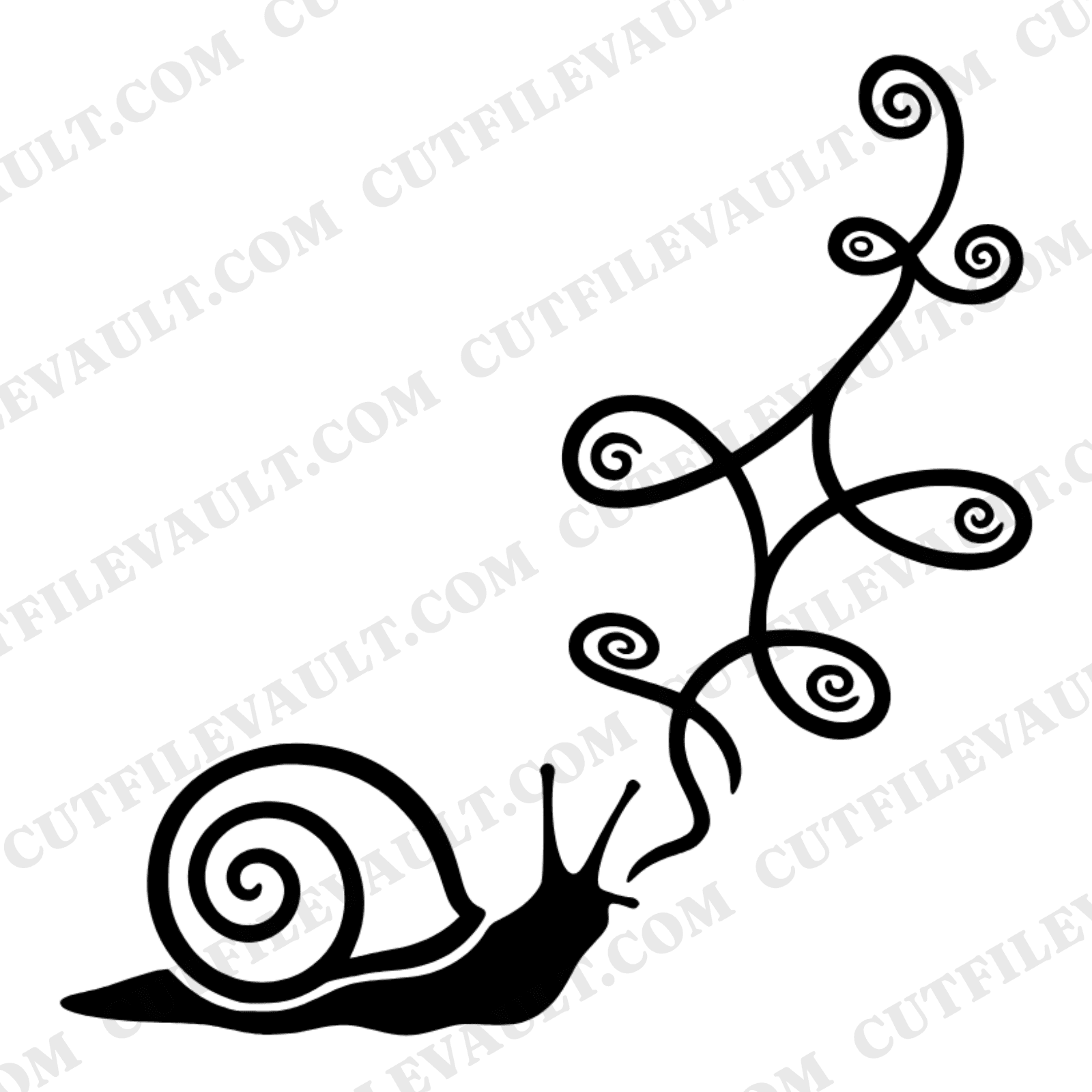 Summer Solstice Snail SVG PNG, Garden Snail with Trail Cut File, Whimsical Nature Clipart Design — view 1