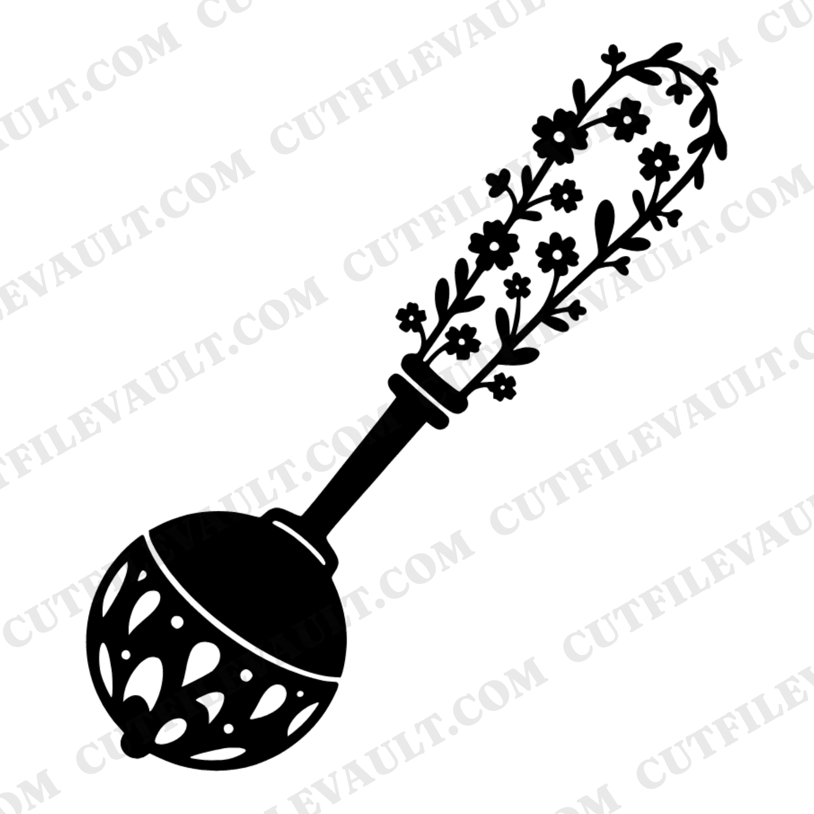 Vintage Ice Cream Scooper SVG PNG, Cottagecore Floral Kitchen Utensil Cut File, Farmhouse Decor — view 1