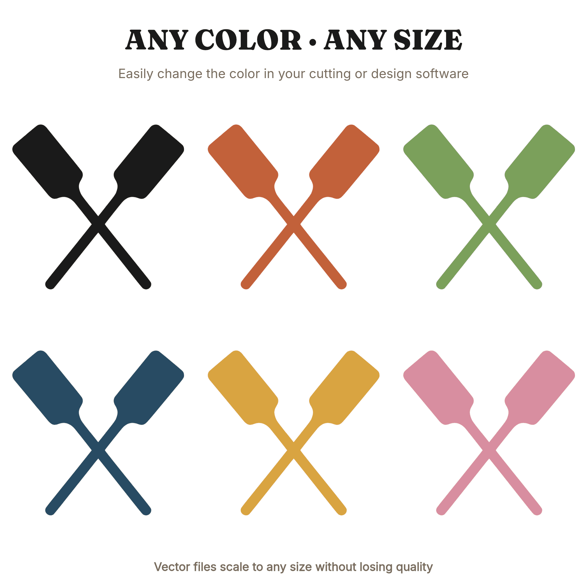 Vintage Ice Cream Churn Paddles SVG PNG, Crossed Dashers Line Art, Retro Kitchen Tool Cut File — view 2