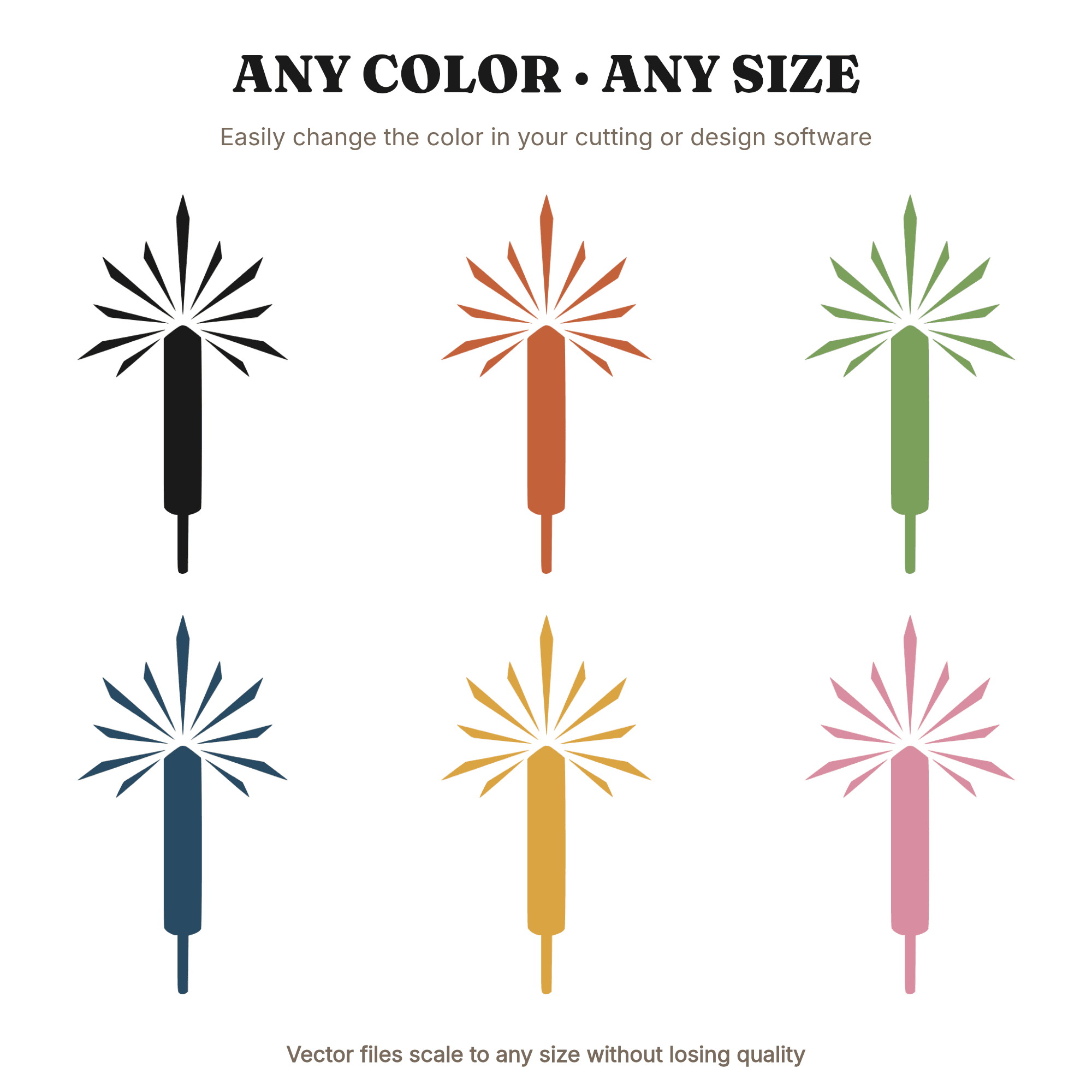 Mid Century Firework Starburst SVG PNG Independence Day Roman Candle Retro Patriotic Cut File — view 2