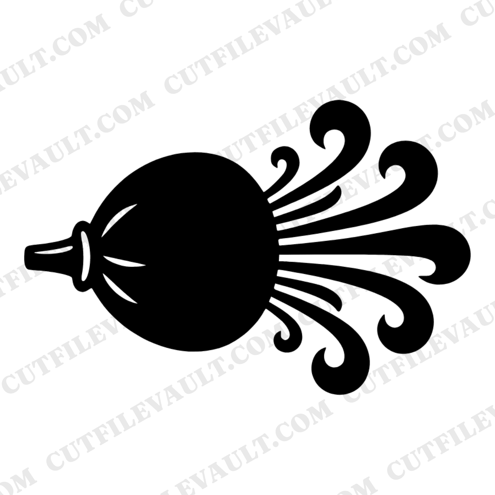 Whoopee Cushion SVG PNG, Retro Folk Art Air Burst Silhouette, Funny Joke Day Cut File for Cricut — view 1