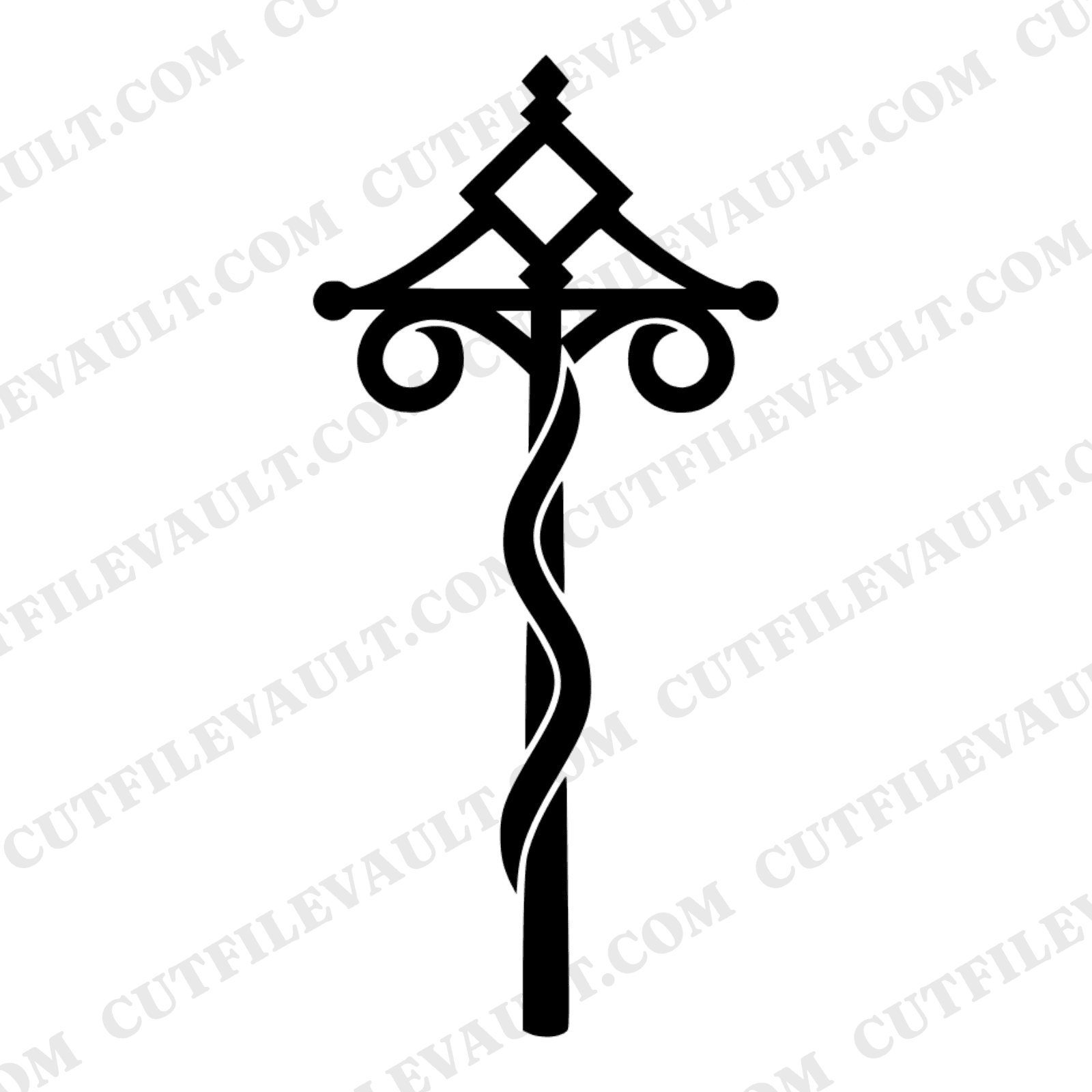Scandinavian Midsummer Maypole SVG PNG, Nordic Festival Ribbon Pole Cut File, Minimalist Line Art — view 1