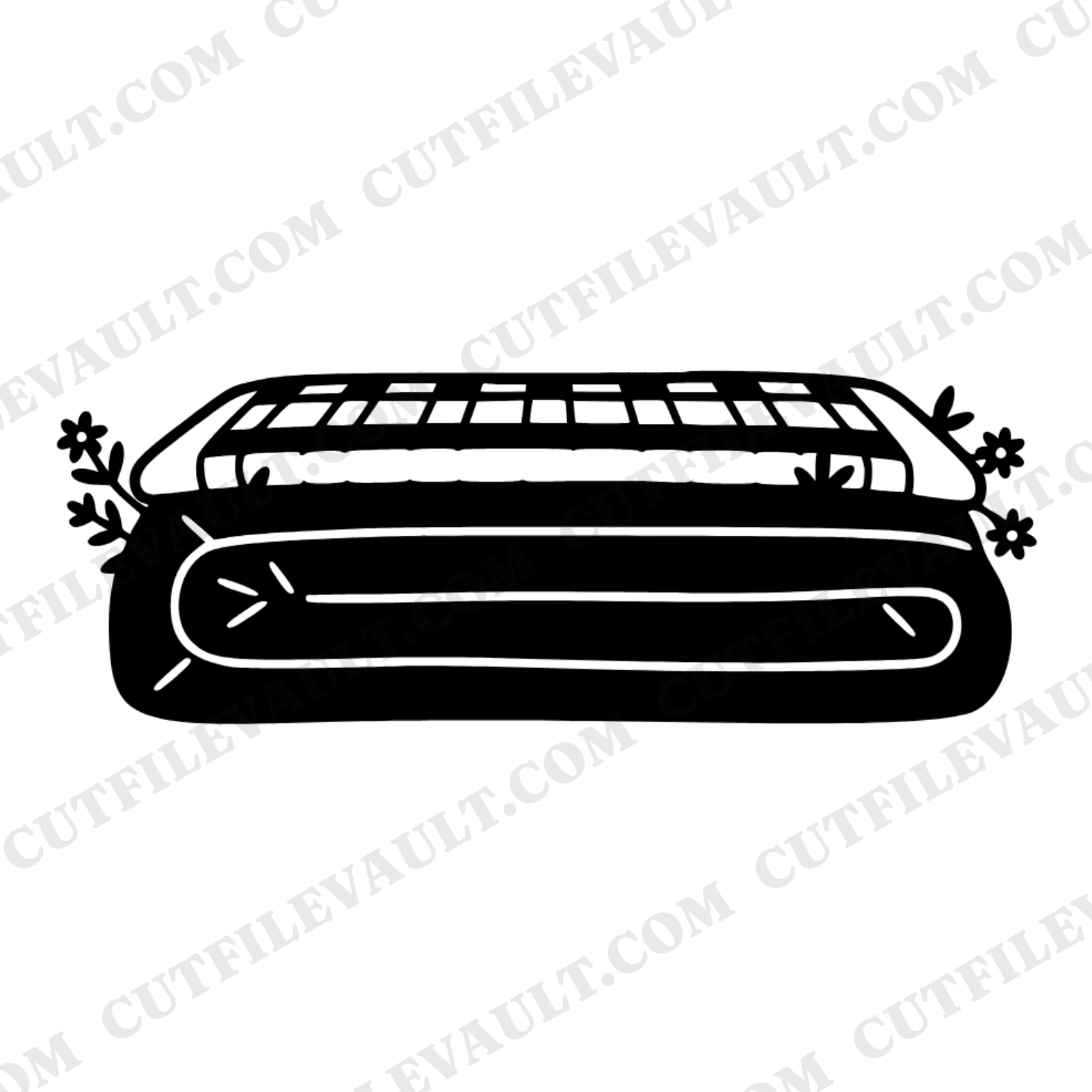 Folded Checkered Picnic Blanket SVG PNG, Cottagecore Floral Picnic Blanket Cut File, Summer Outing — view 1