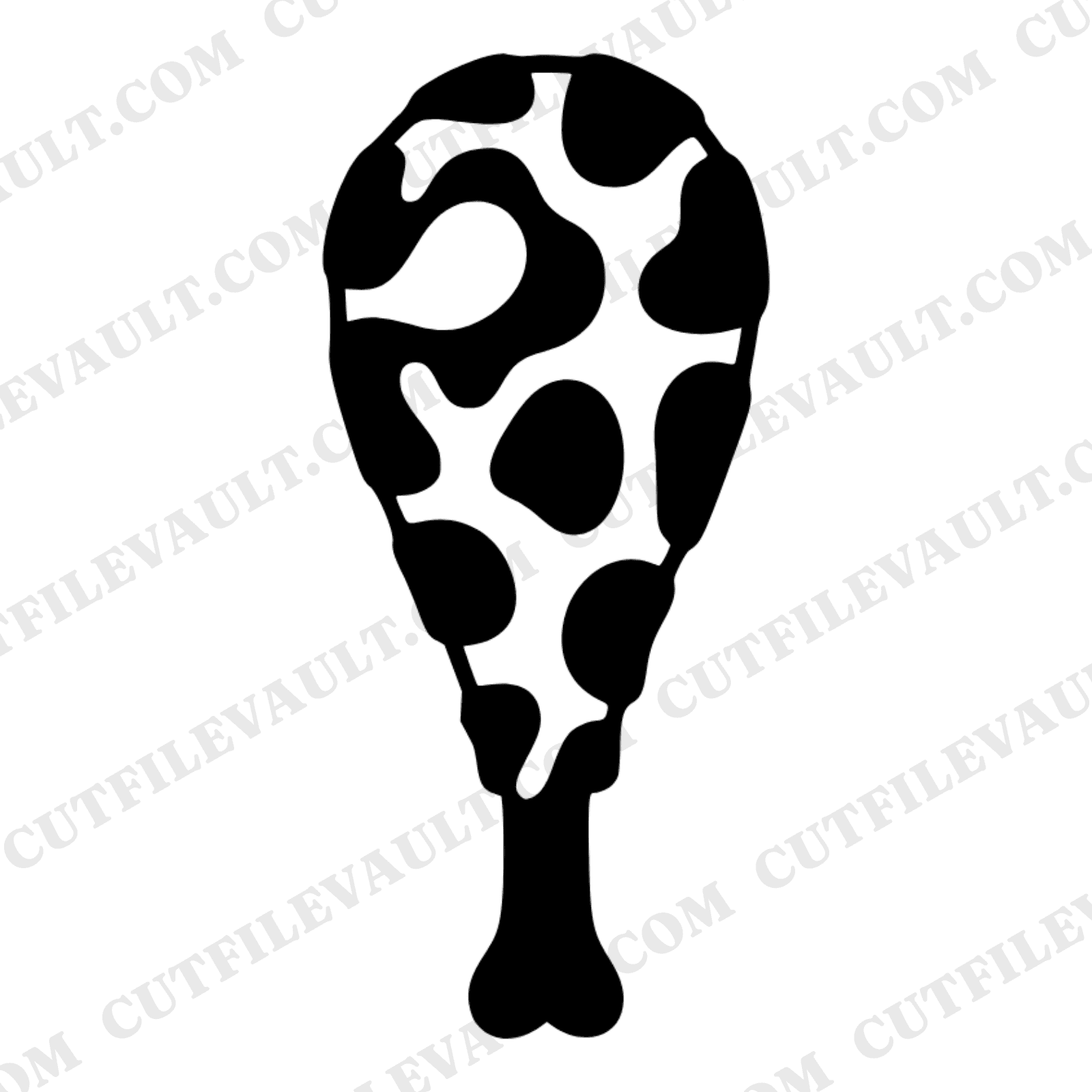 Mid Century Fried Chicken Drumstick SVG PNG, Retro Kitchen Food Cut File, National Fried Chicken Day — view 1